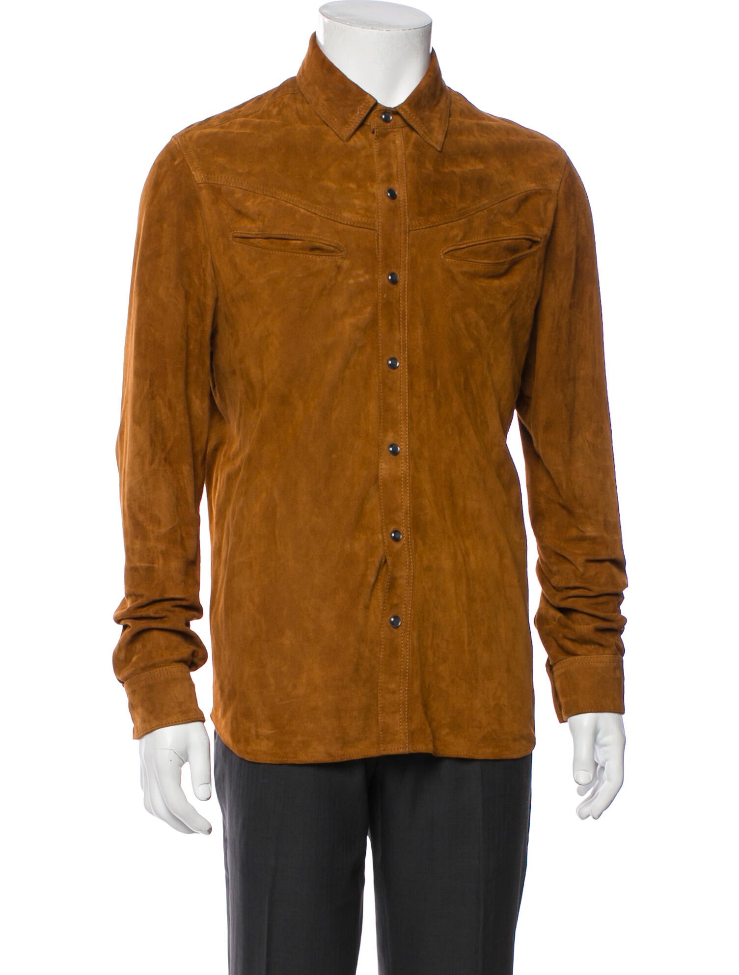 AllSaints Navarro Shirt Goat Leather Trucker Jacket
