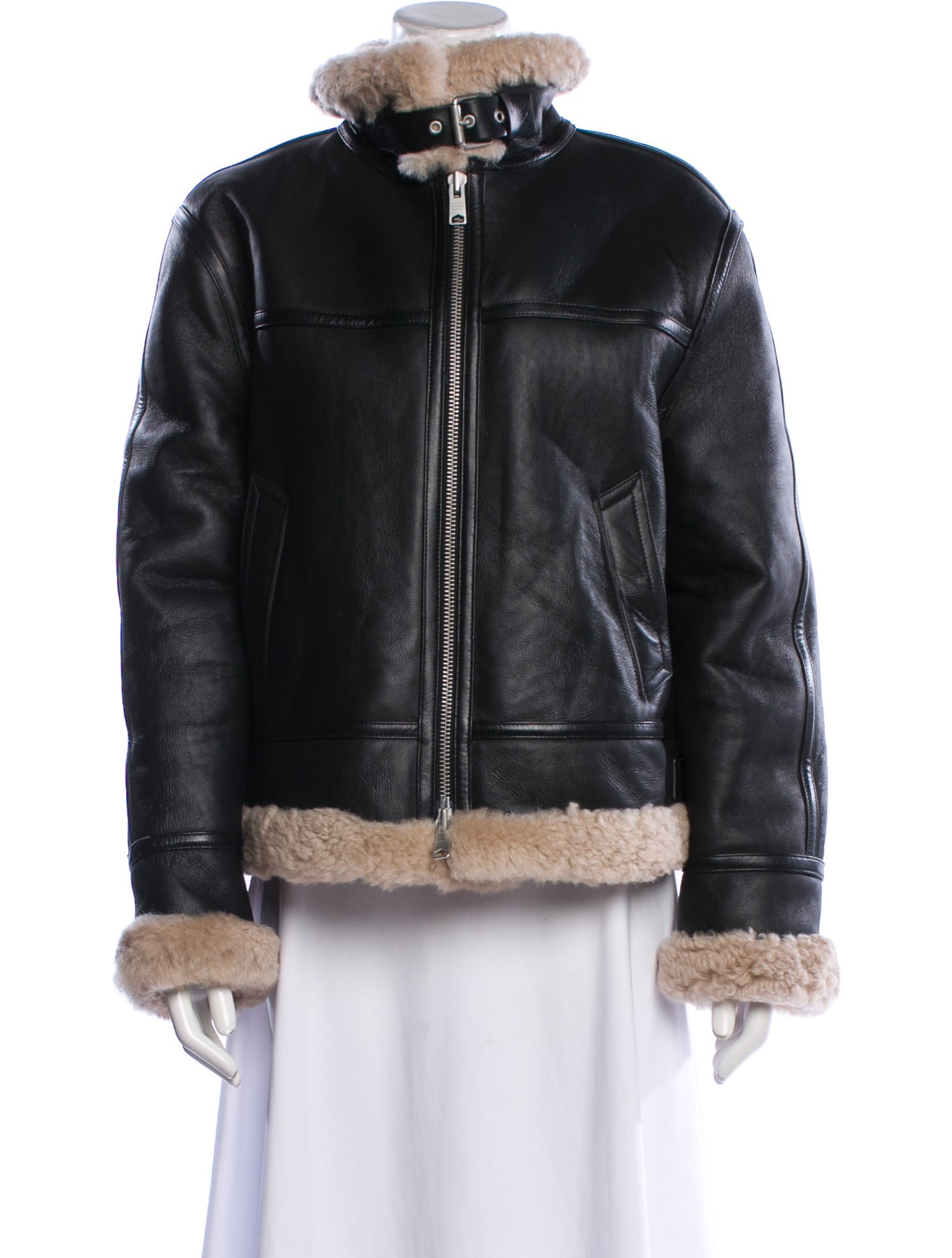 AllSaints Leather Faux Fur Coat