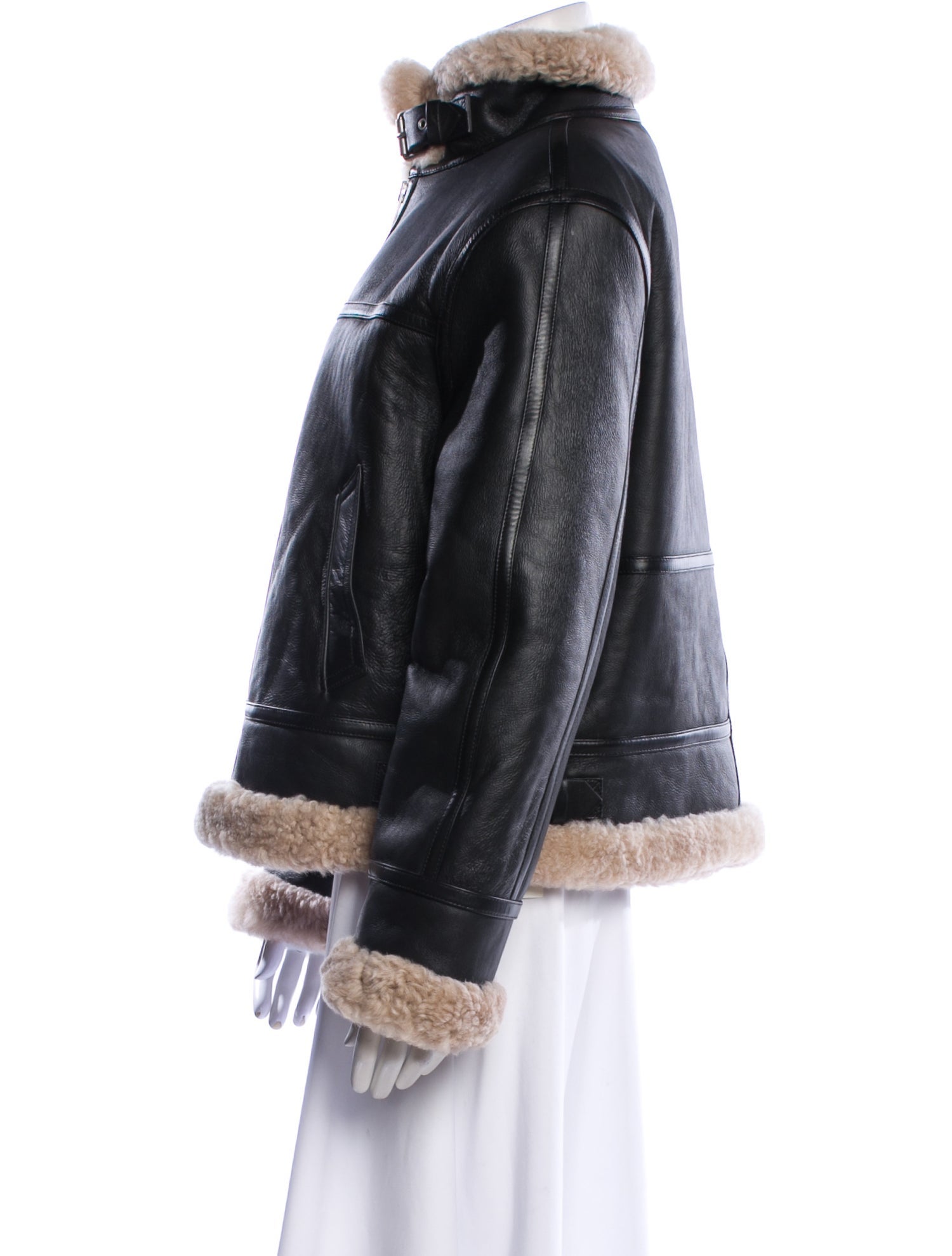 AllSaints Leather Faux Fur Coat