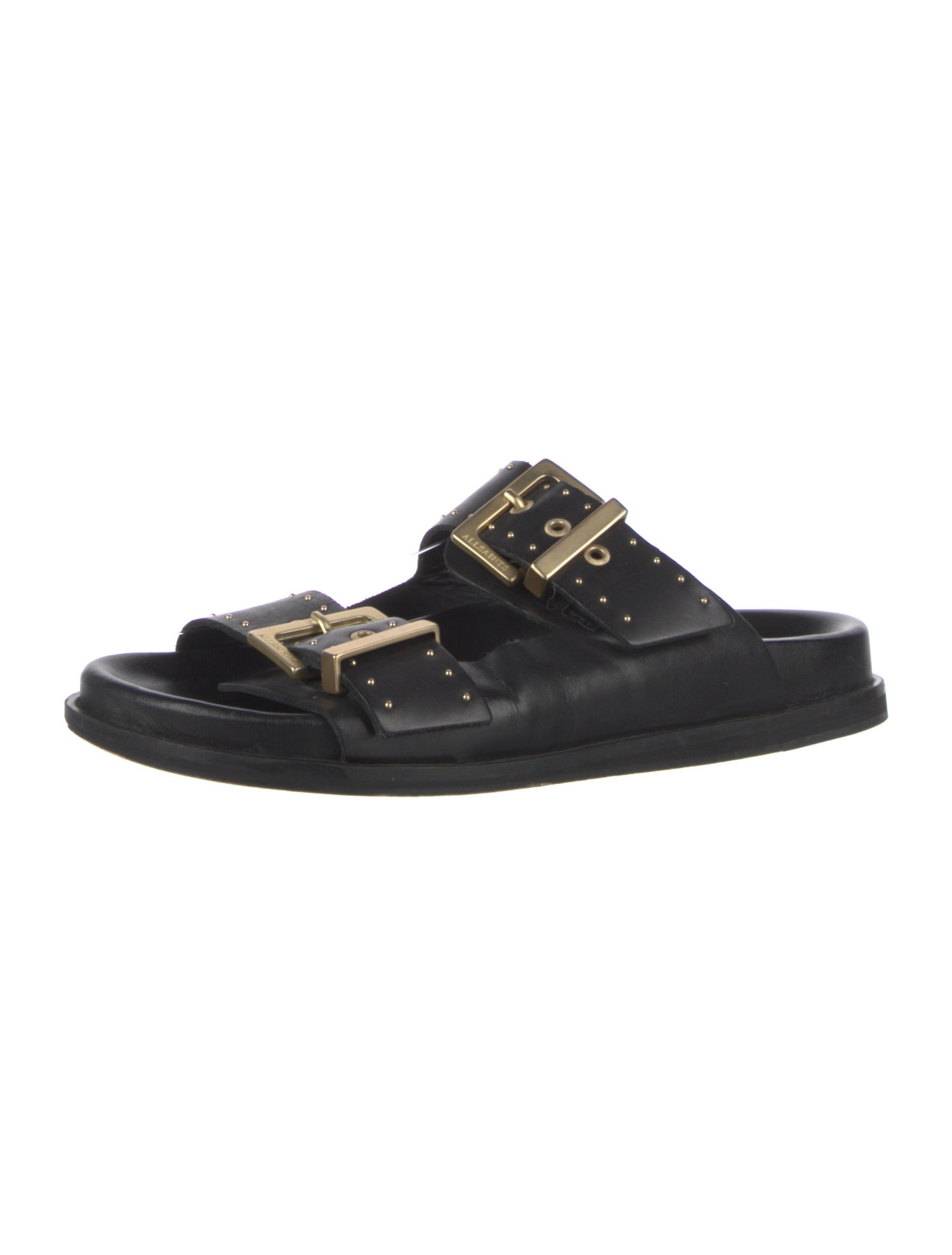 AllSaints Leather Studded Accents Slides