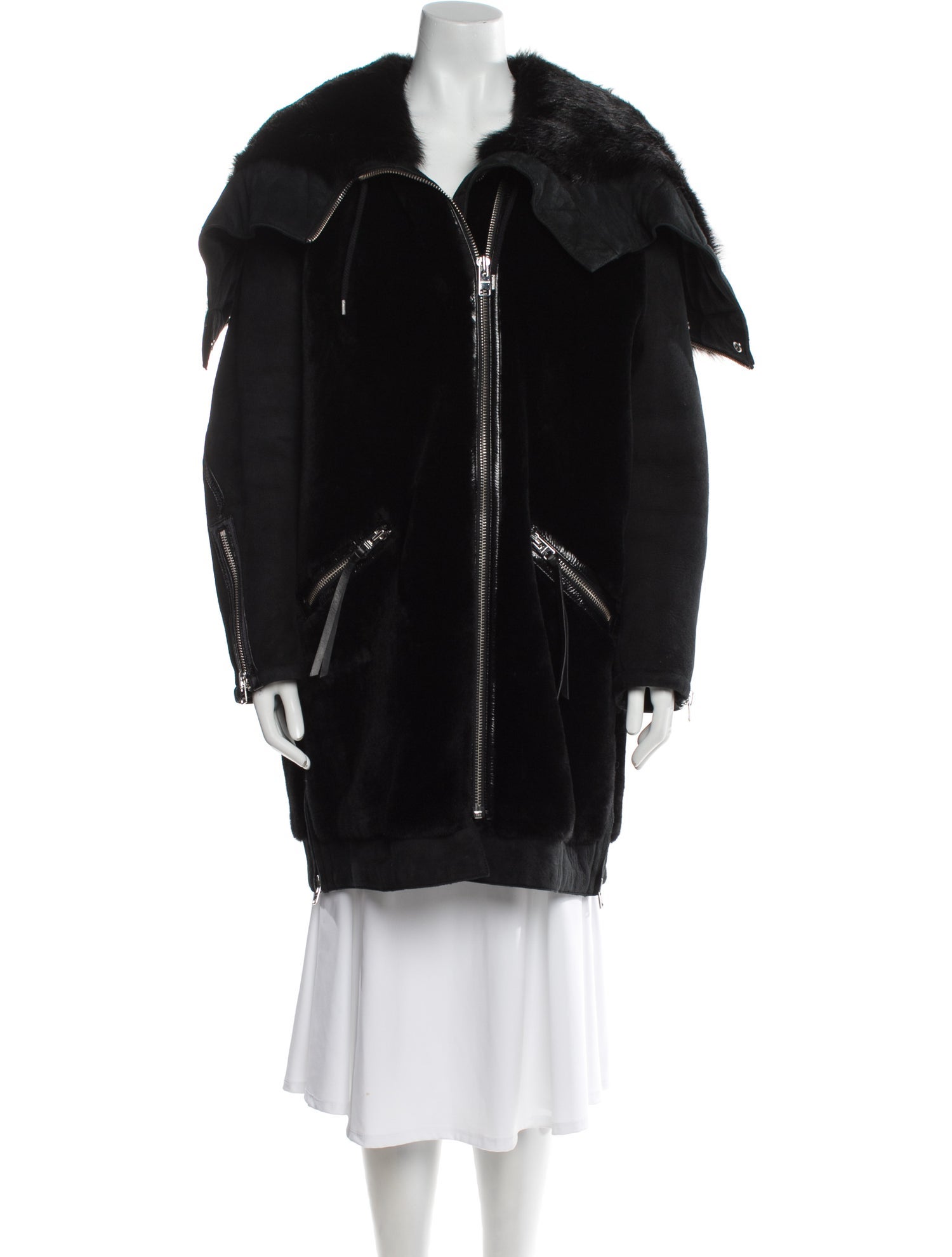 AllSaints Lambskin Faux Fur Coat