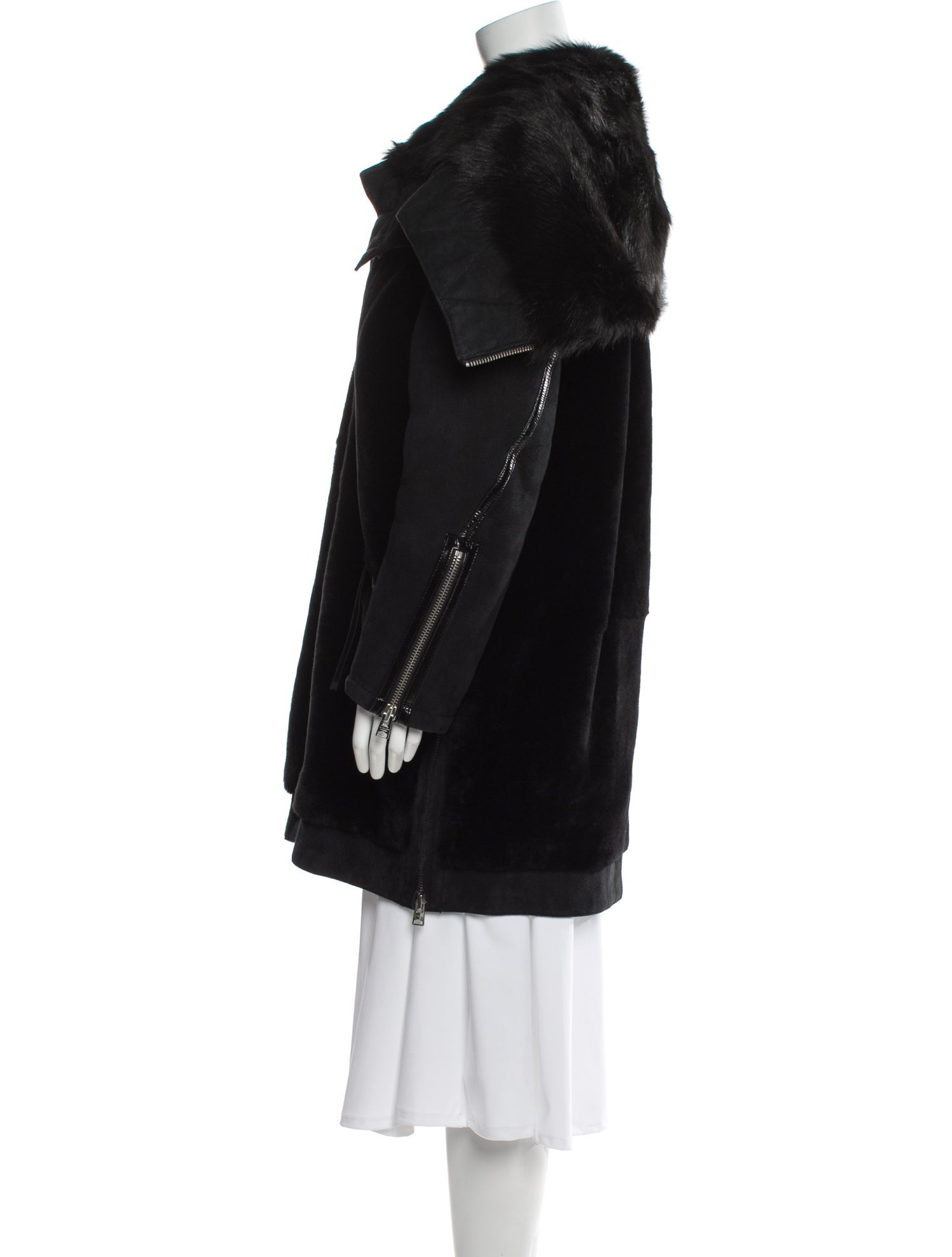 AllSaints Lambskin Faux Fur Coat