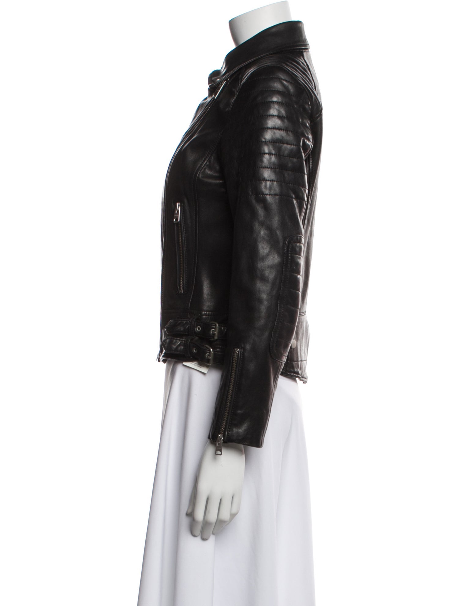 AllSaints Lamb Leather Biker Jacket