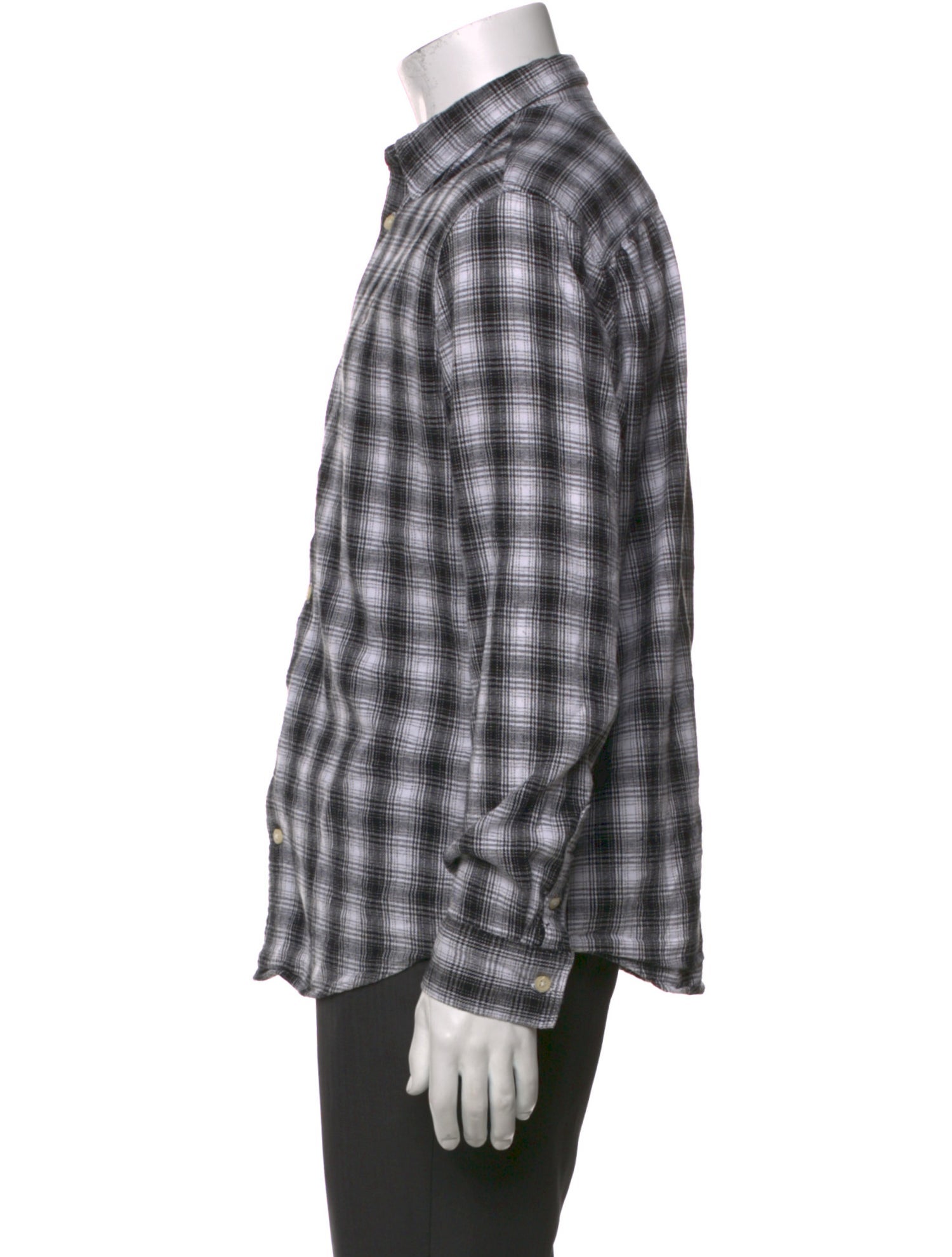 AllSaints Plaid Print Long Sleeve Western Shirt