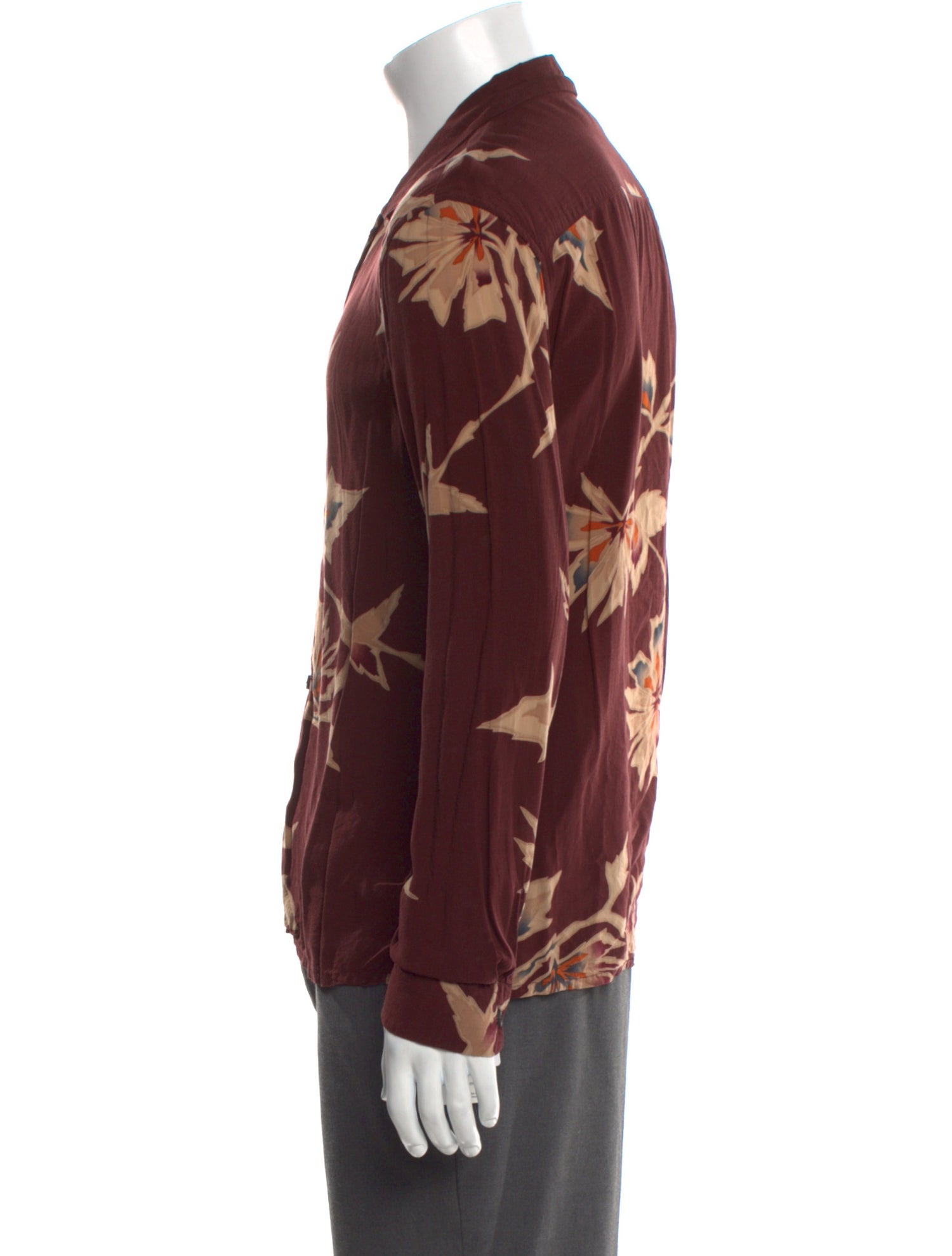 AllSaints Floral Print Long Sleeve Shirt