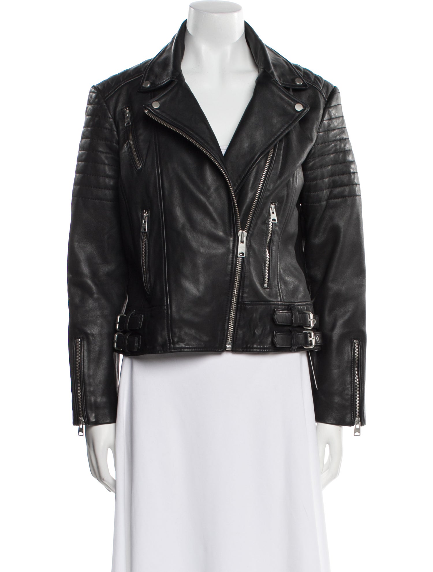 AllSaints Lamb Leather Biker Jacket