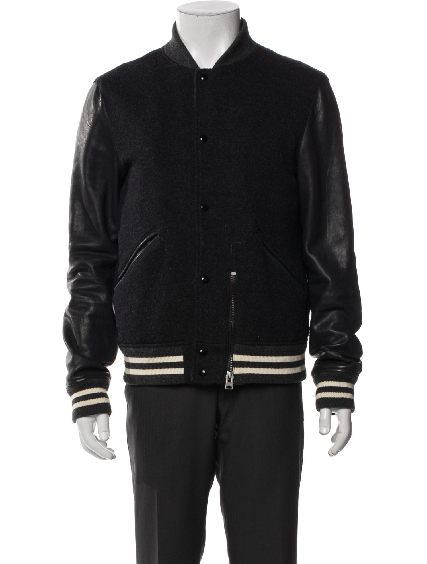AllSaints Wool Striped Bomber Jacket
