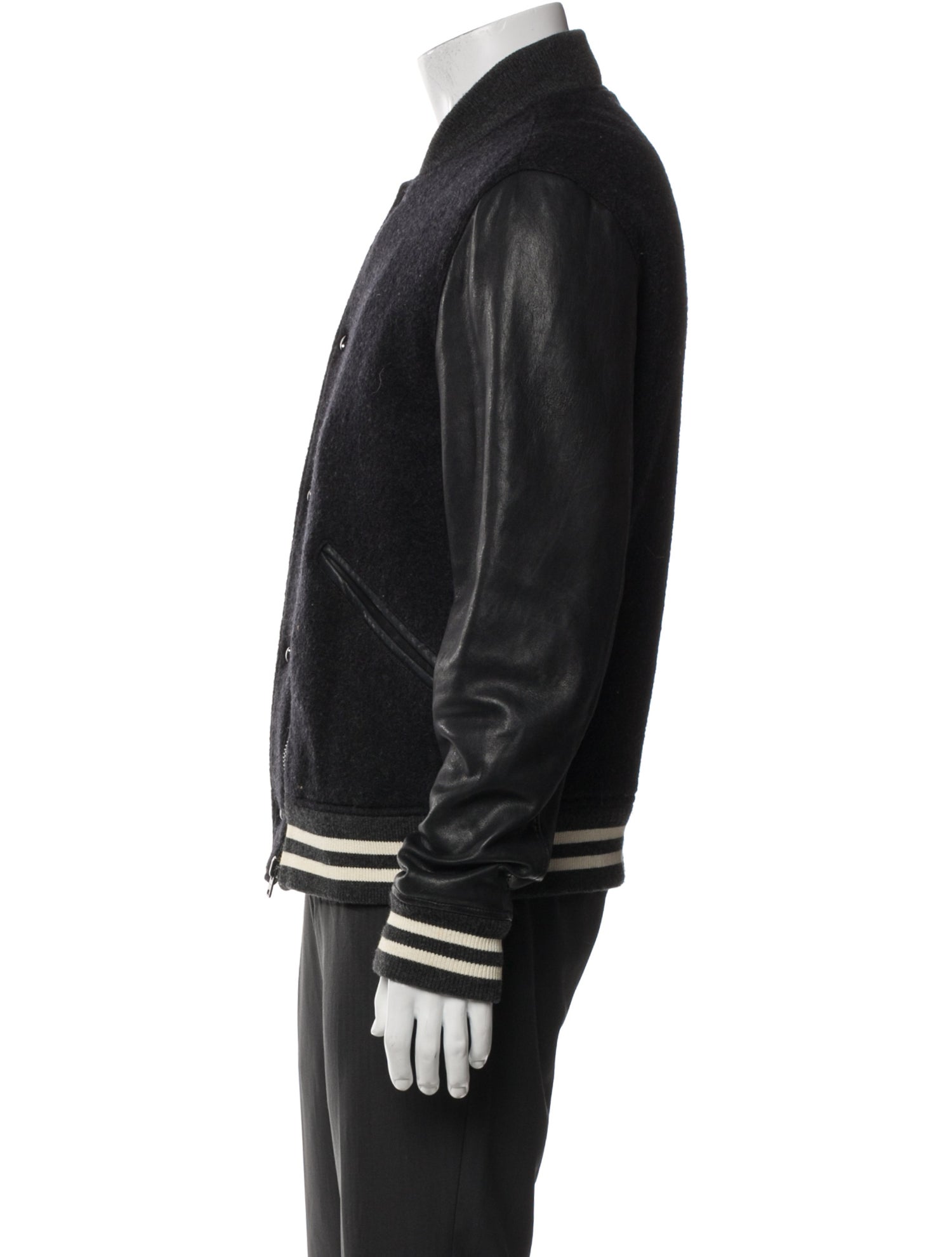 AllSaints Wool Striped Bomber Jacket