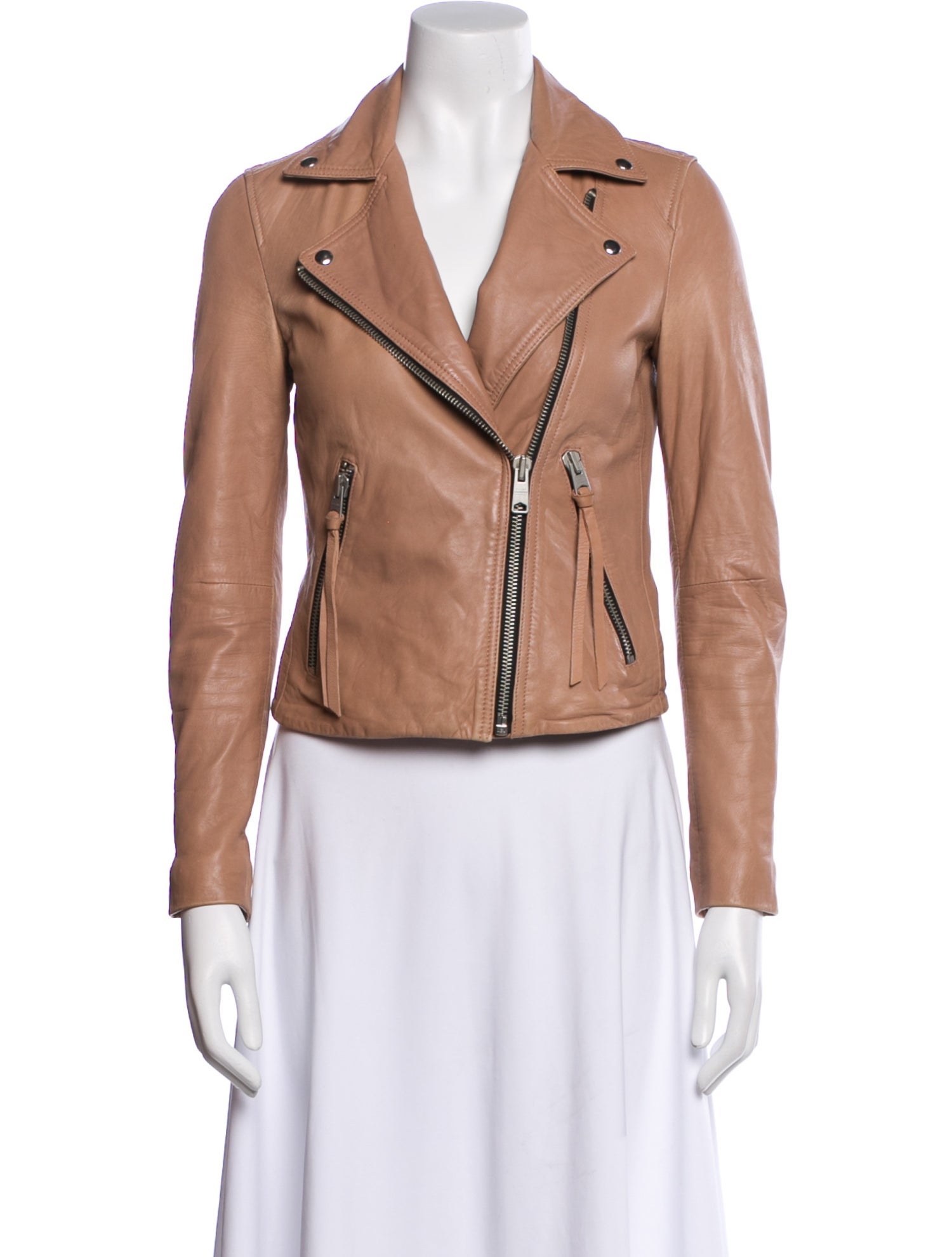 AllSaints Lamb Leather Biker Jacket