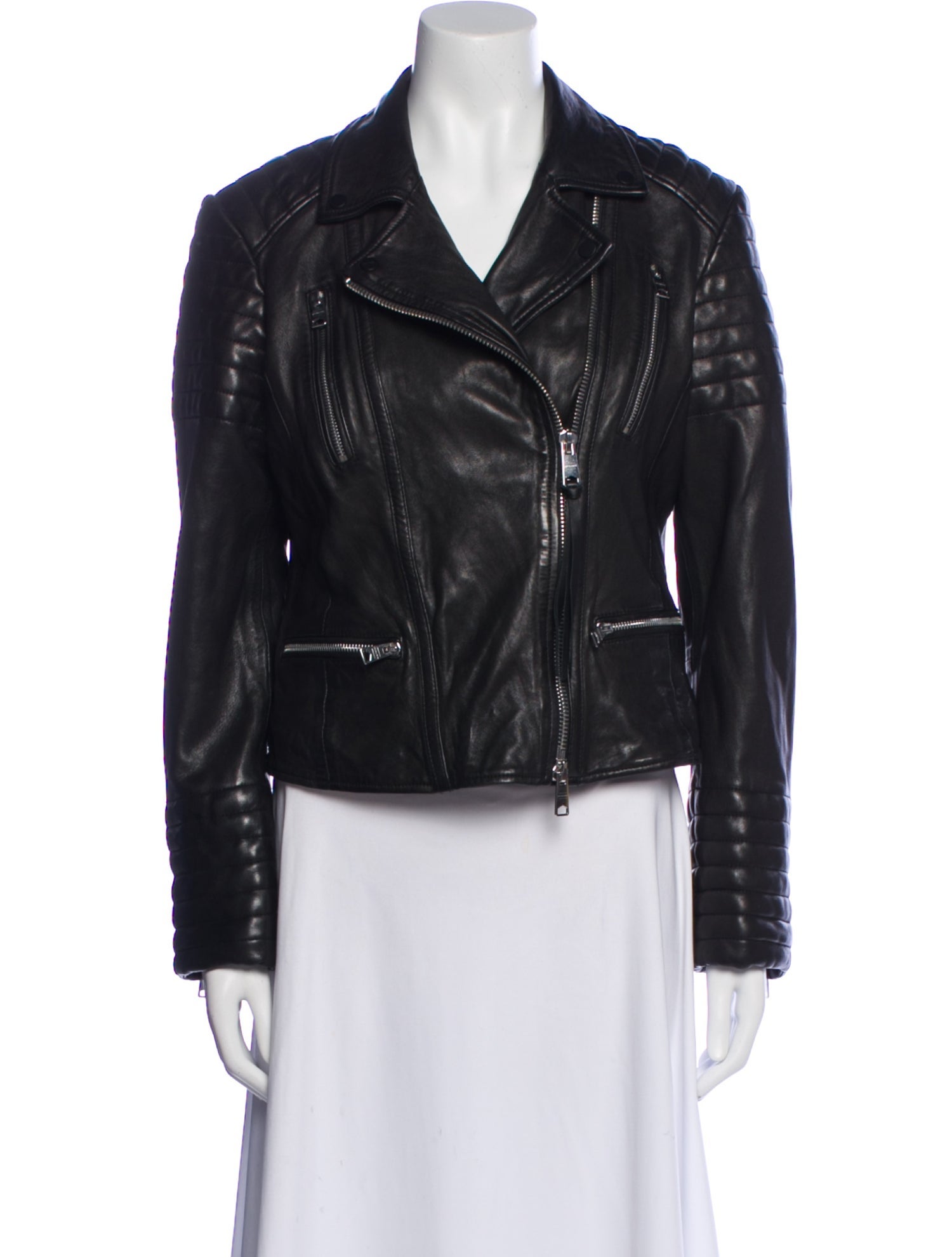AllSaints Lamb Leather Biker Jacket