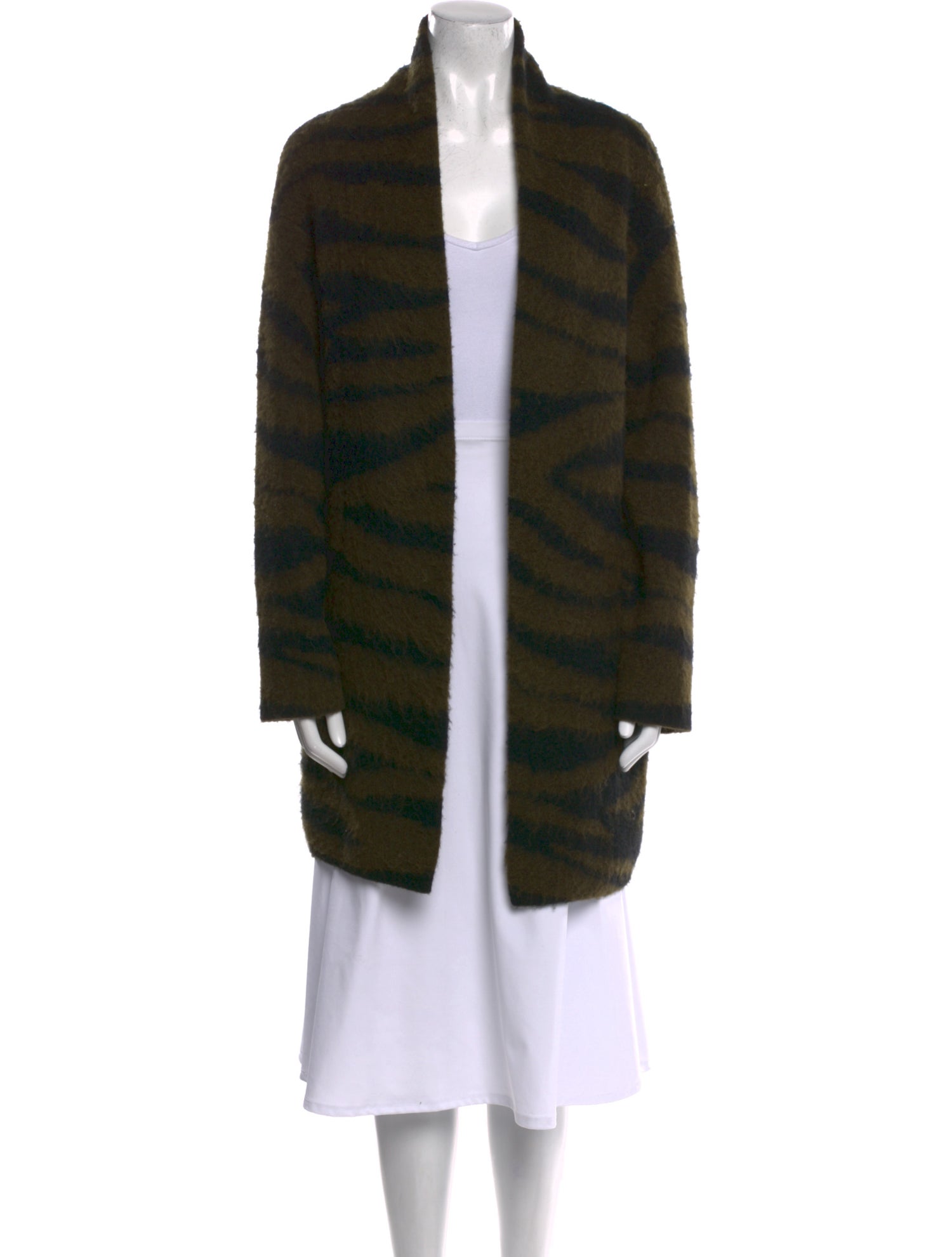 AllSaints Striped Open Front Sweater