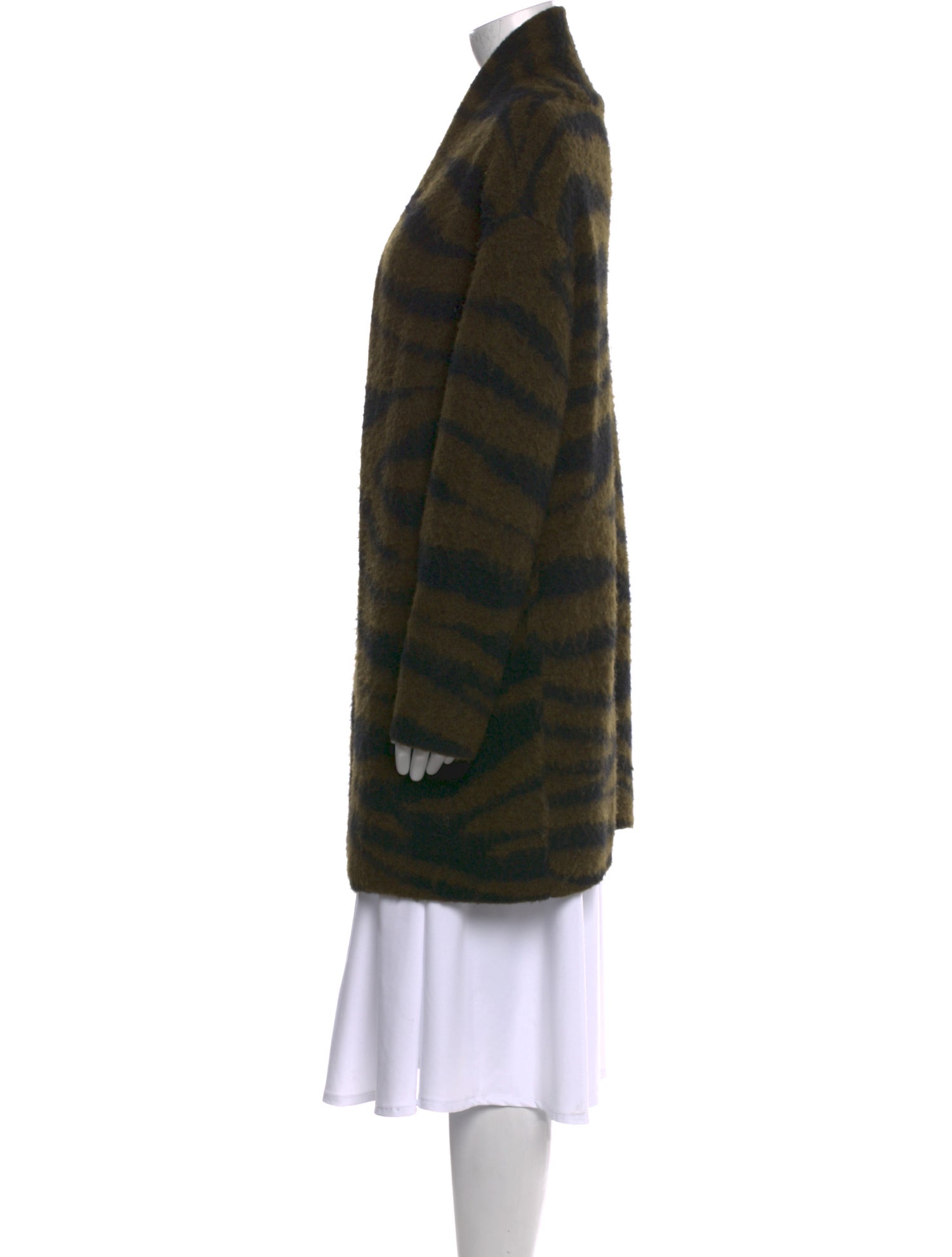 AllSaints Striped Open Front Sweater