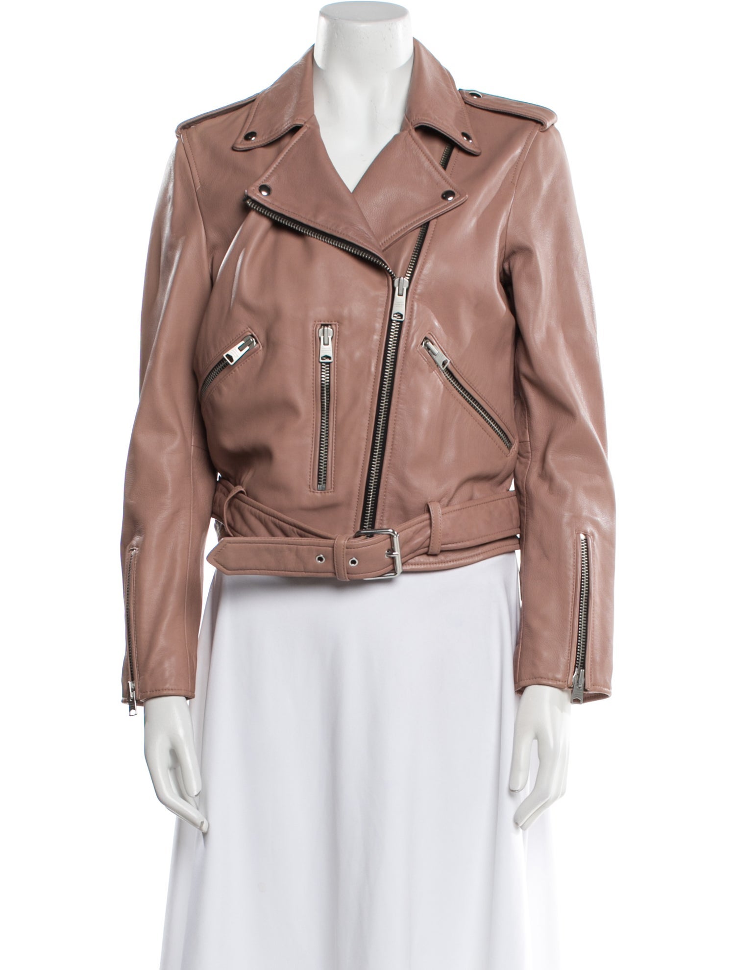 AllSaints Lamb Leather Biker Jacket