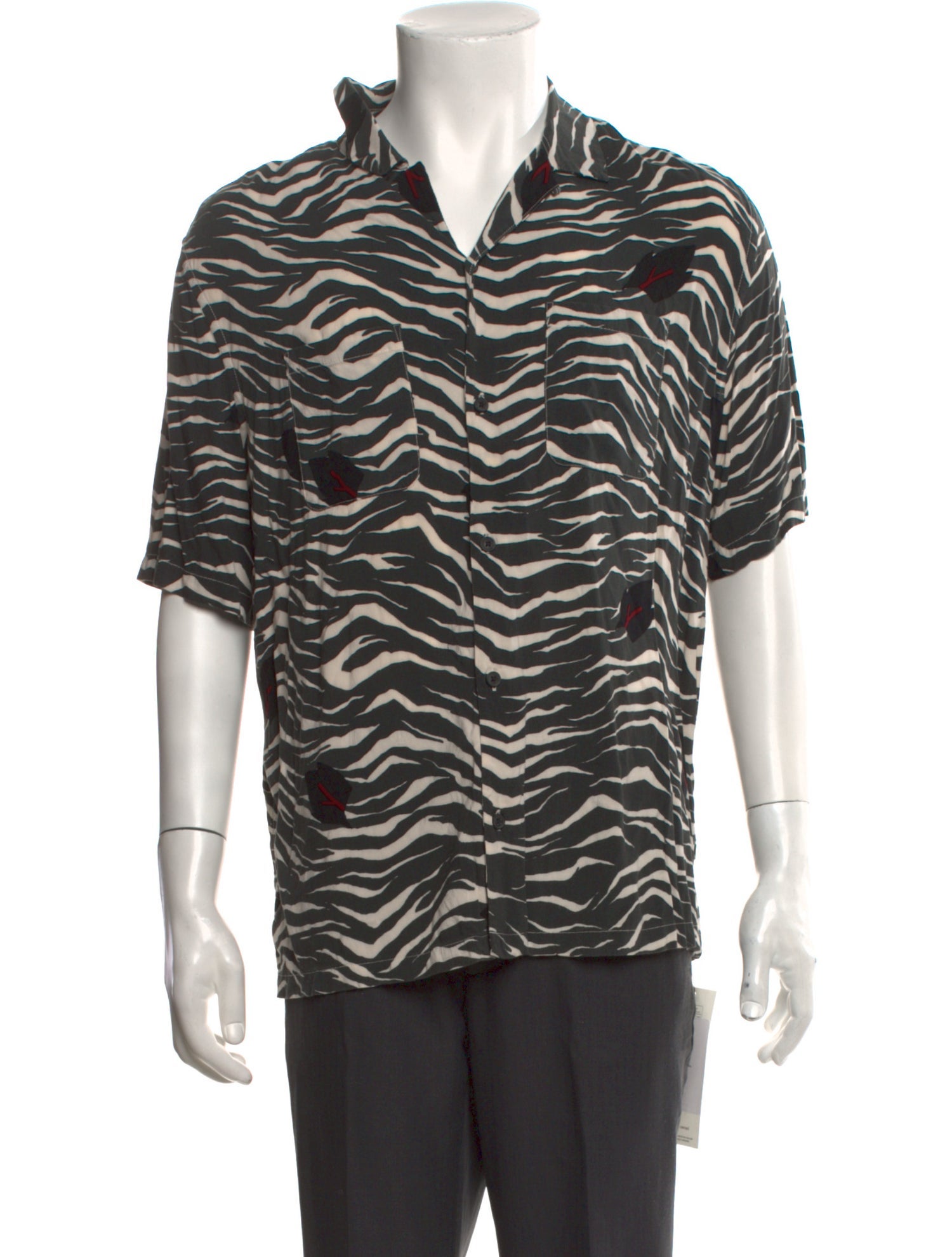AllSaints Animal Print Short Sleeve Shirt
