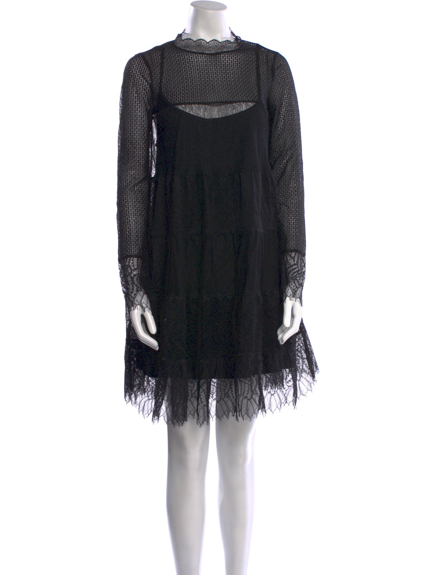 AllSaints Lace Pattern Mini Dress