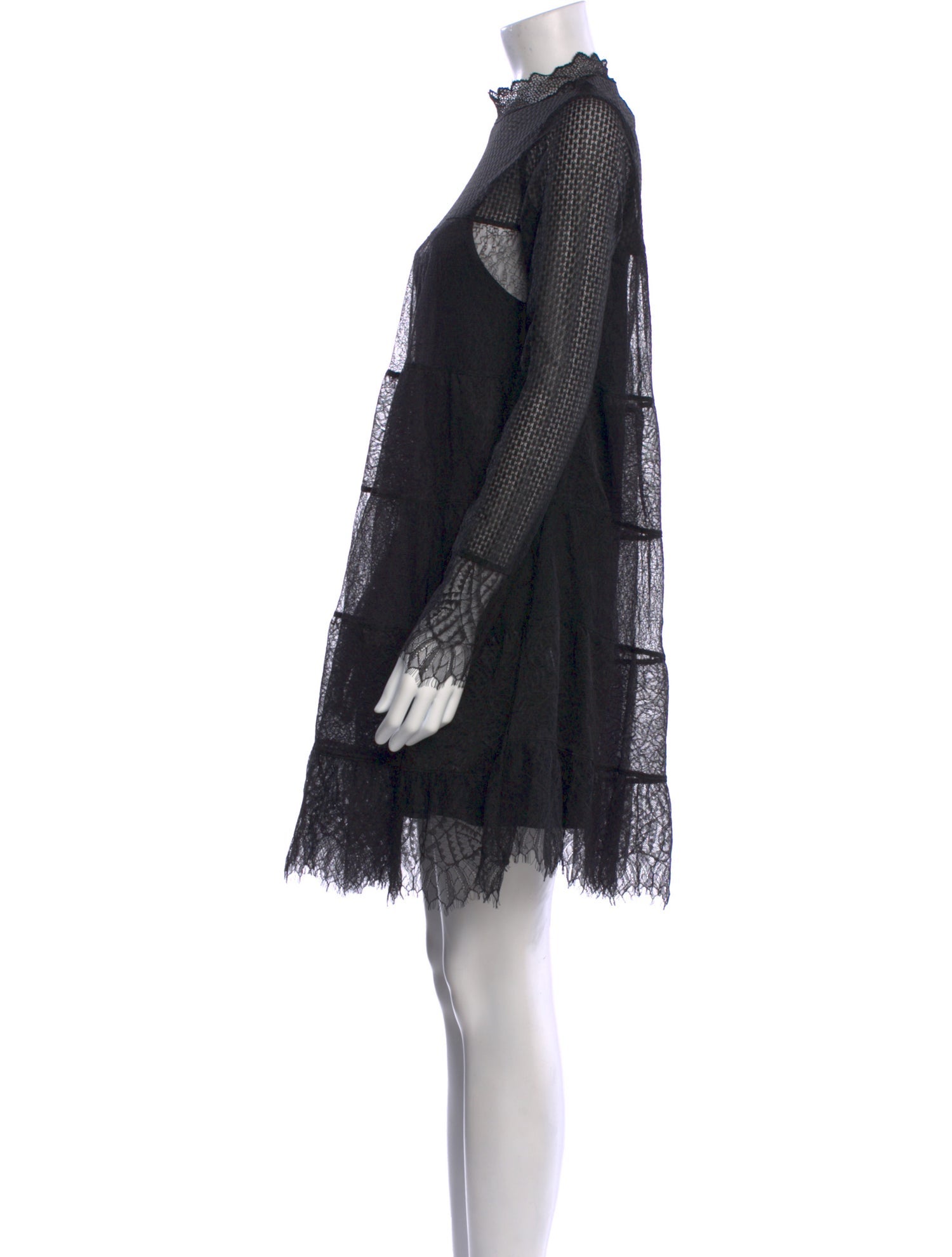 AllSaints Lace Pattern Mini Dress