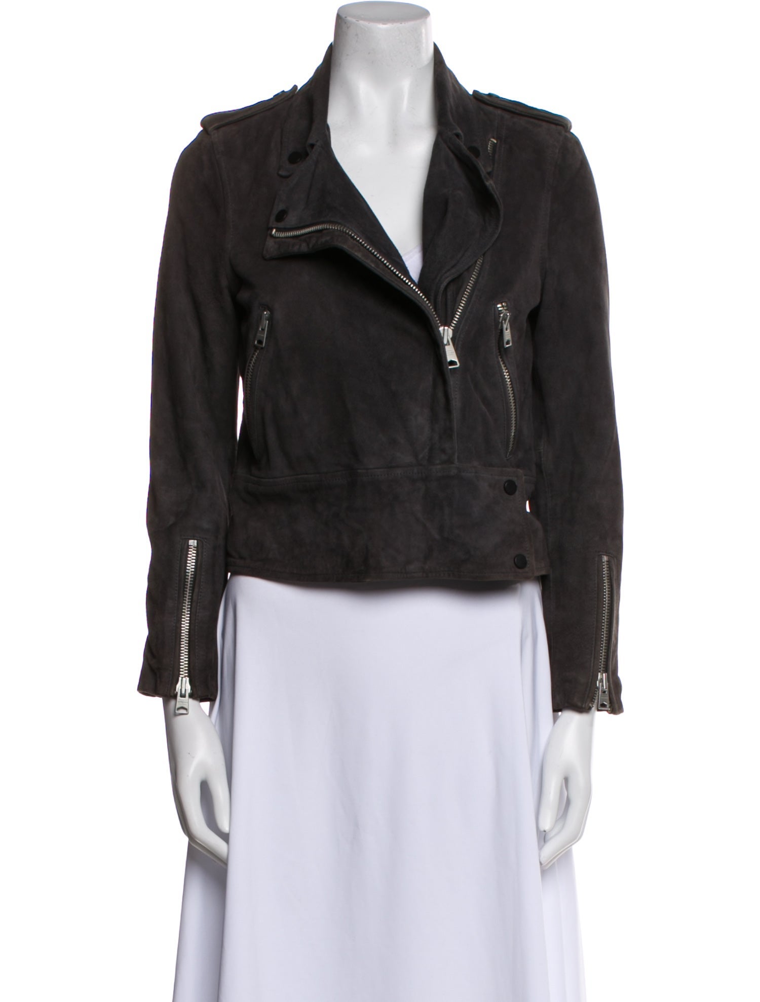 AllSaints Suede Biker Jacket
