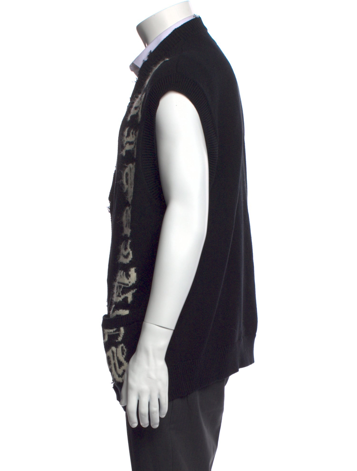 AllSaints Graphic Print V-Neck Sweater Vest