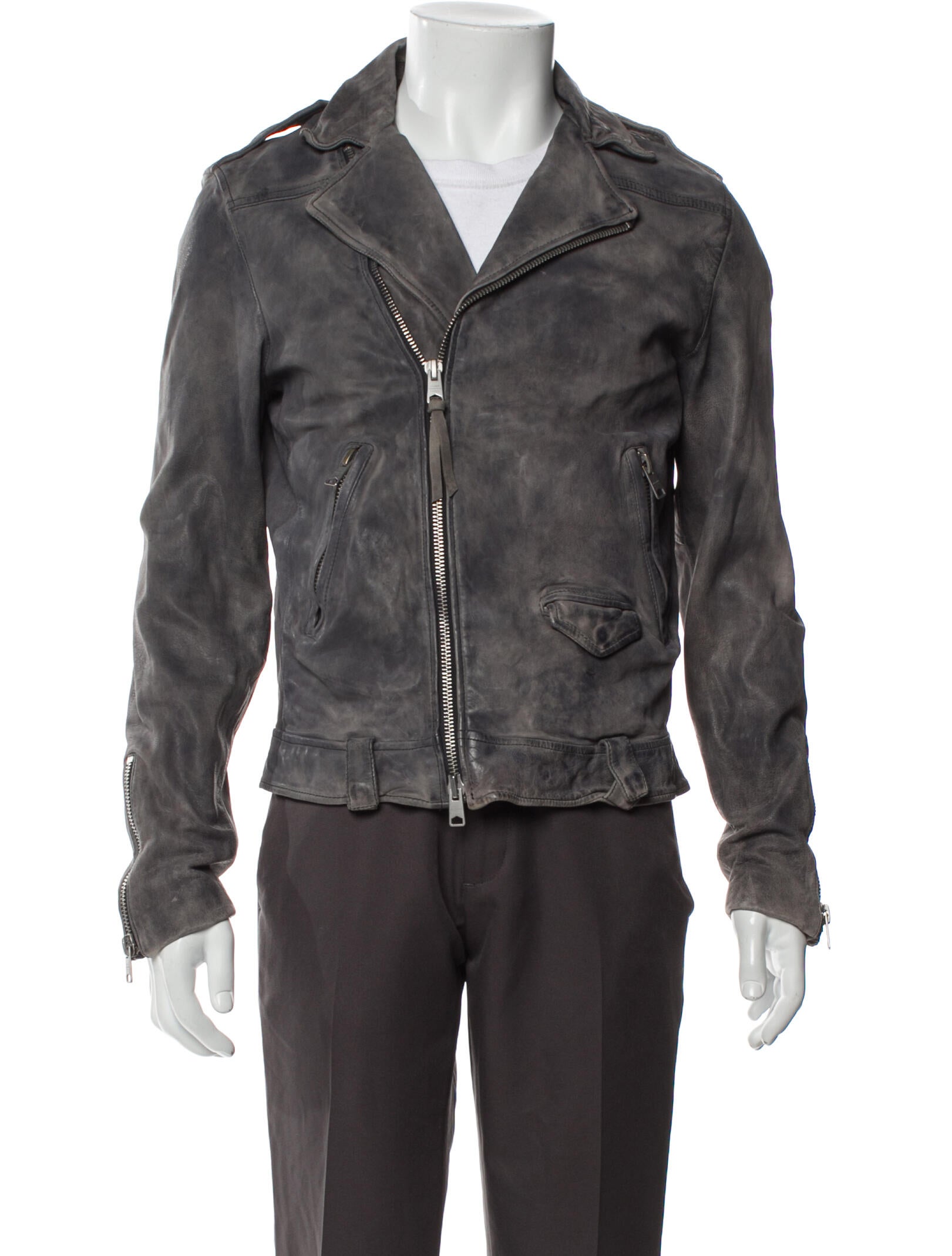 AllSaints Eel Skin Moto Jacket