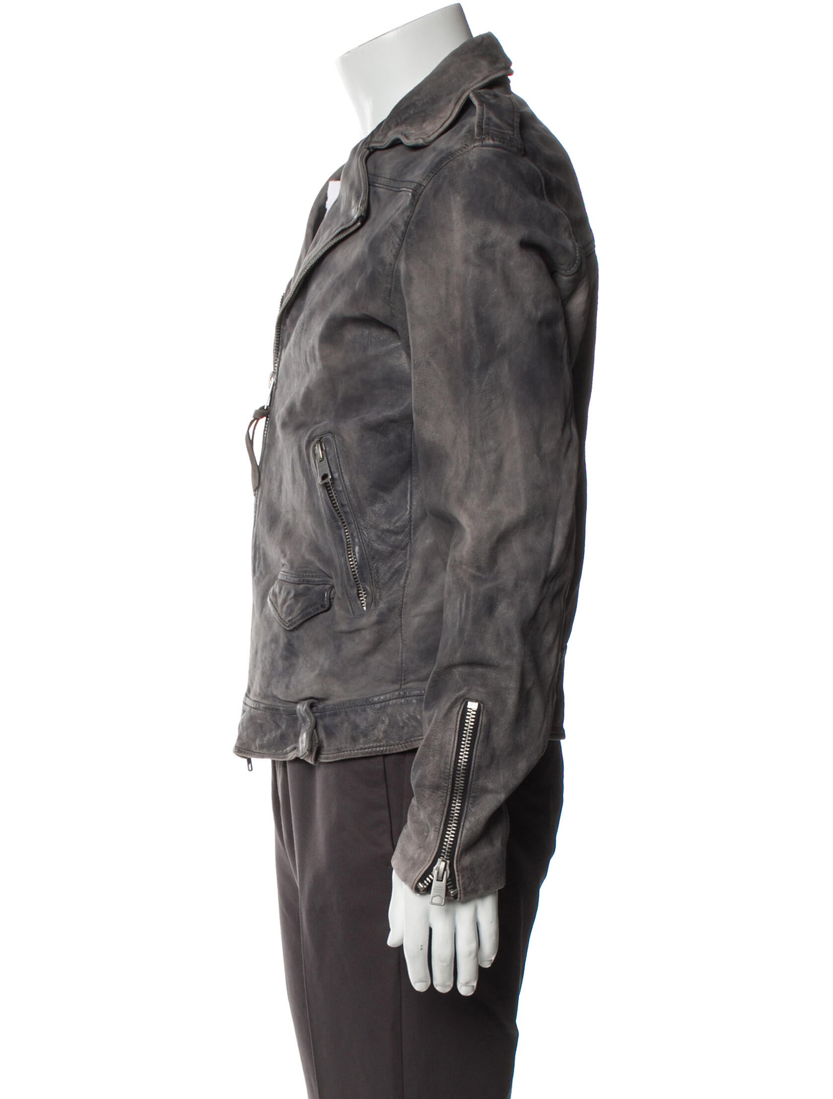 AllSaints Eel Skin Moto Jacket