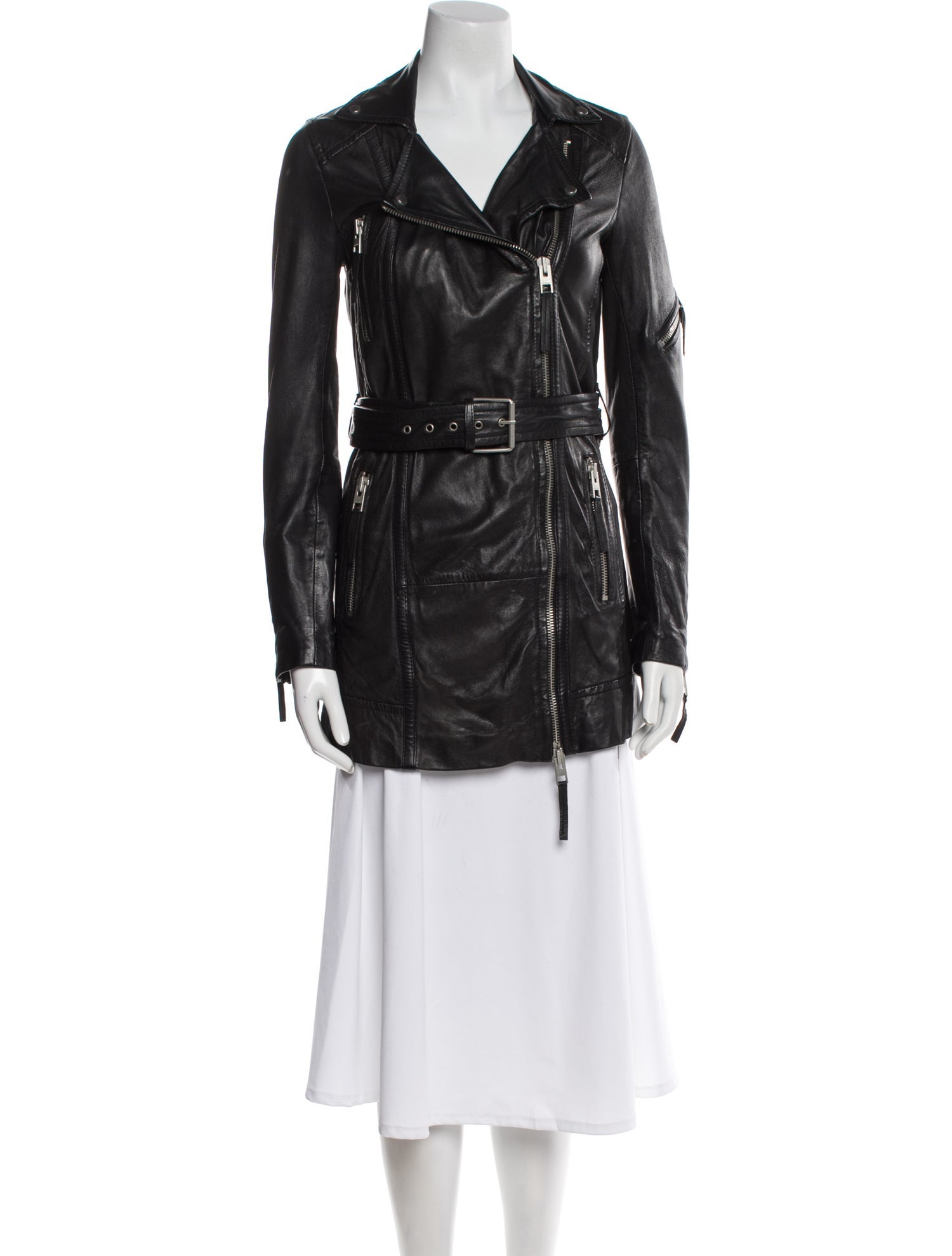 AllSaints Leather Trench Coat