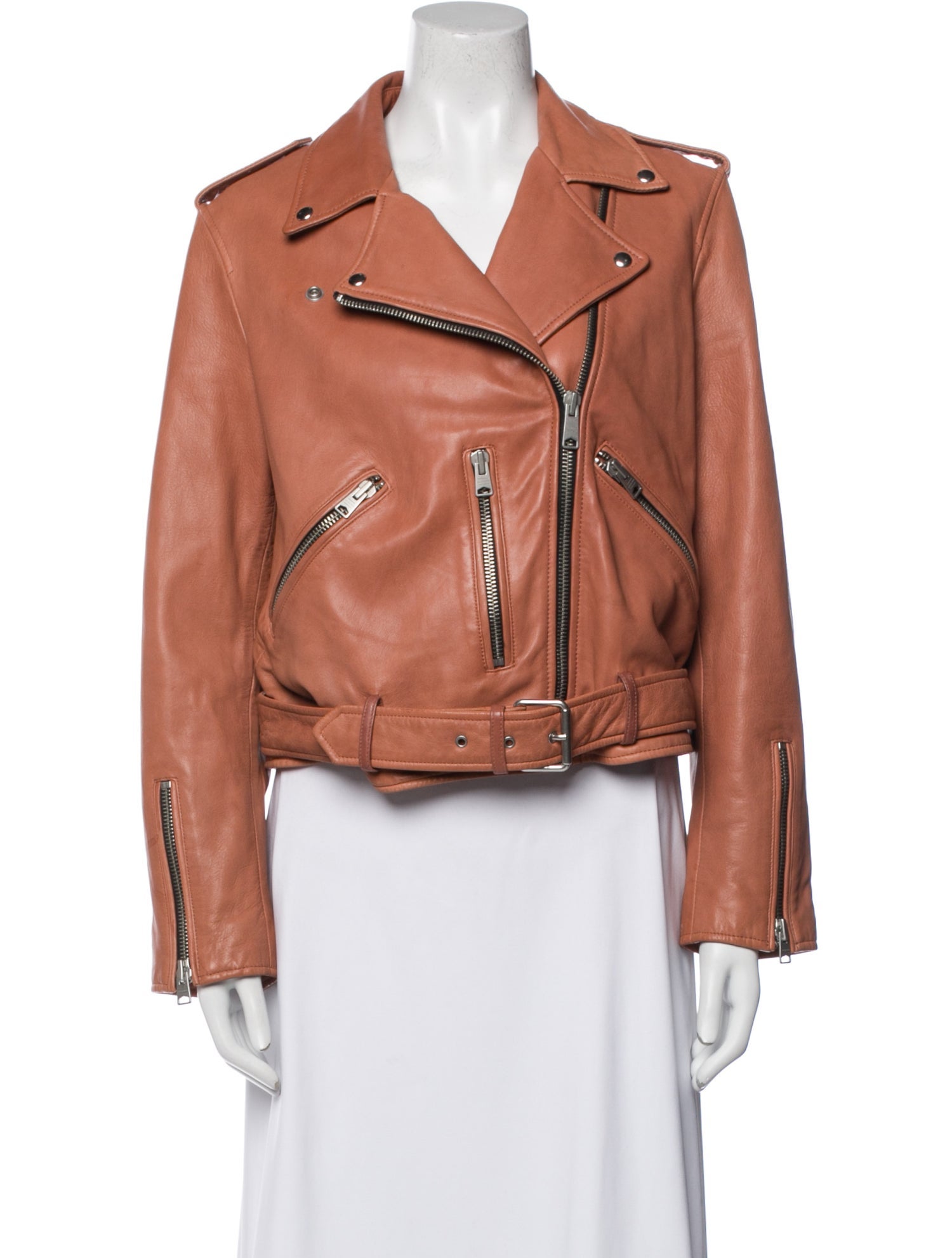 AllSaints Lamb Leather Biker Jacket