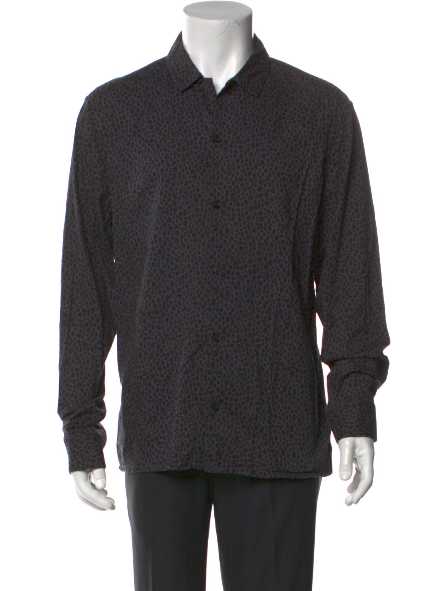 AllSaints Animal Print Long Sleeve Shirt