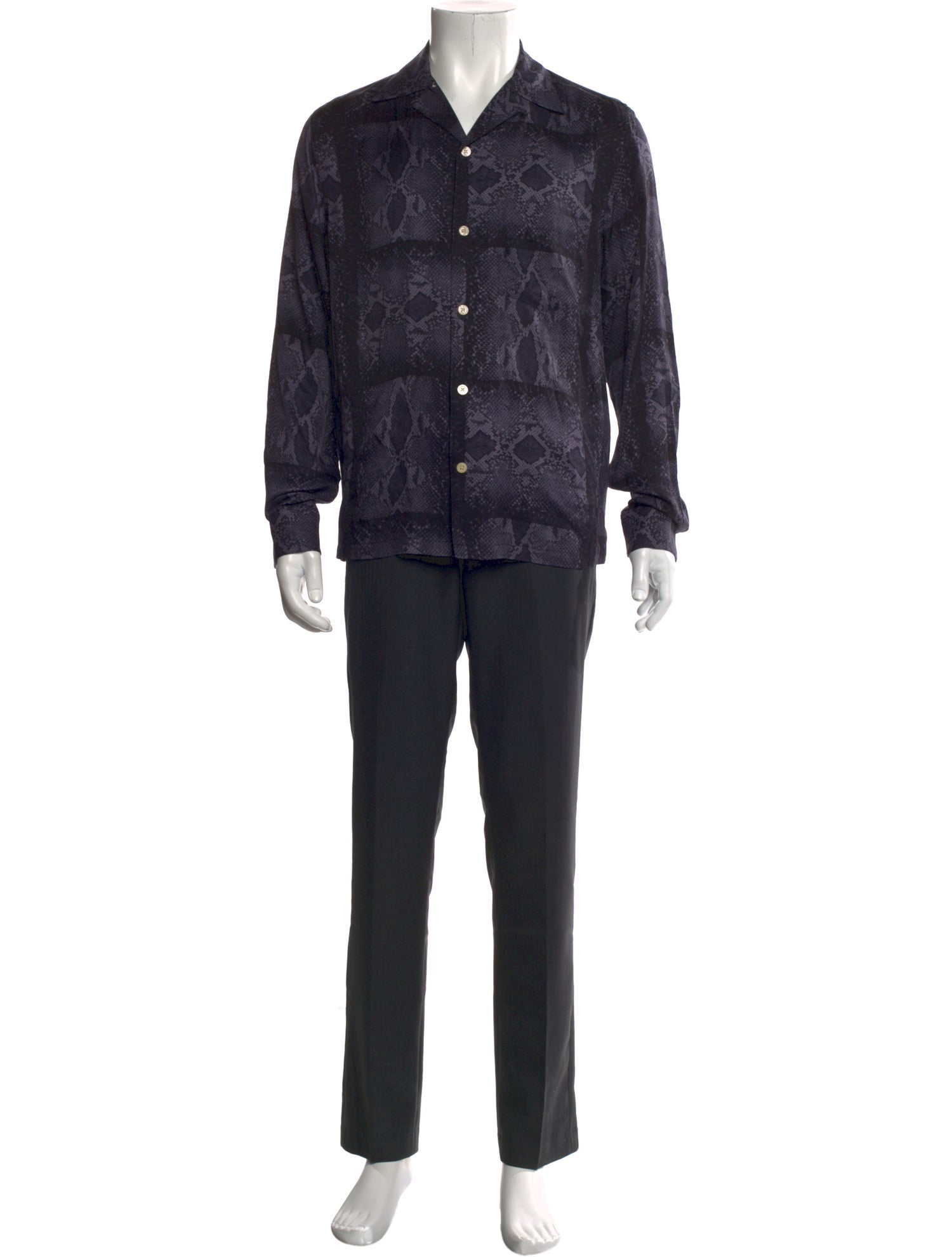 AllSaints Animal Print Long Sleeve Shirt