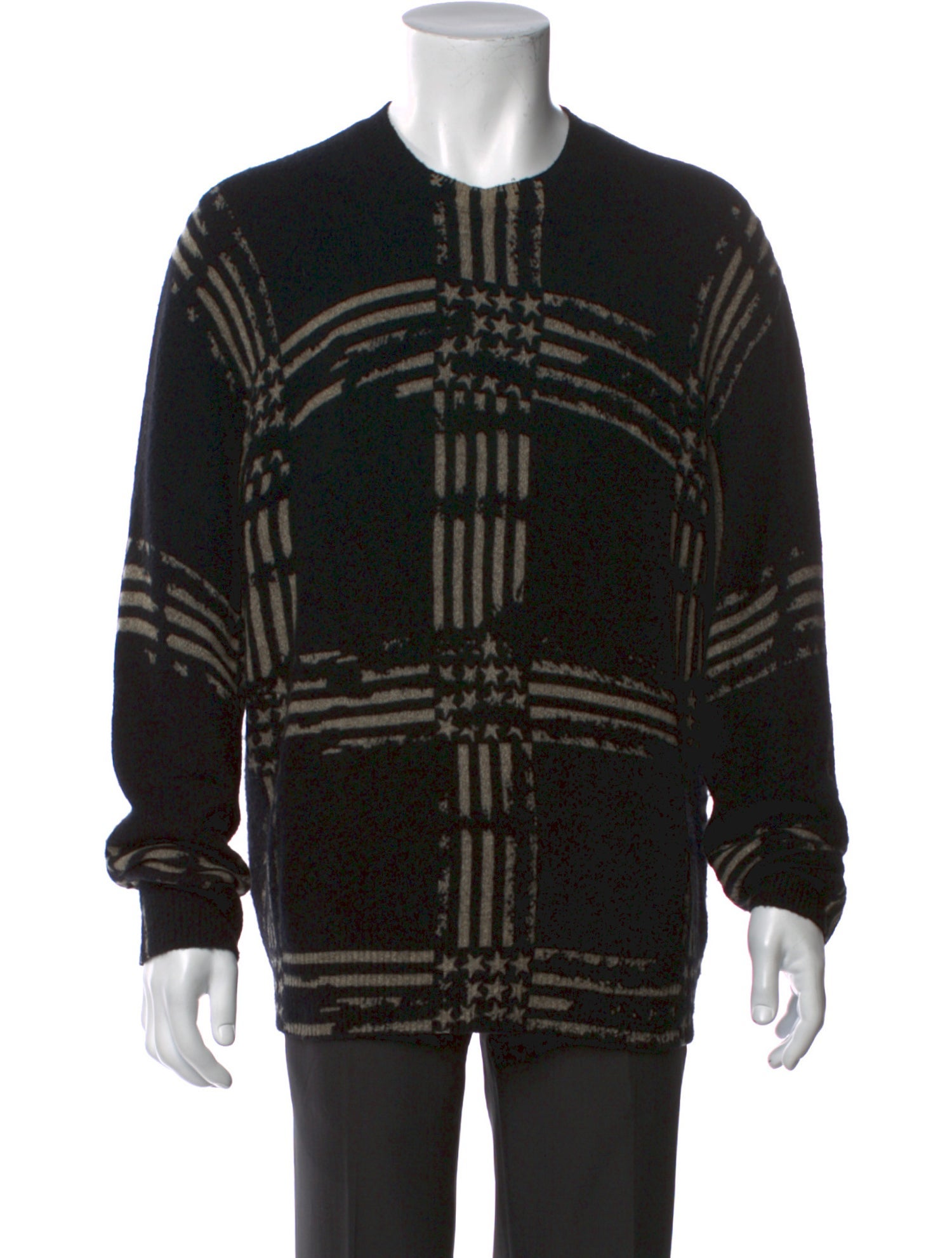 AllSaints Plaid Print Crew Neck Pullover