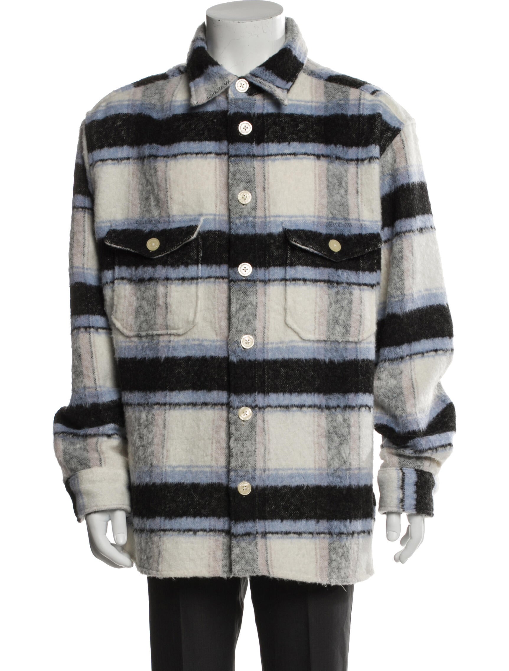 AllSaints Plaid Print Denim Jacket