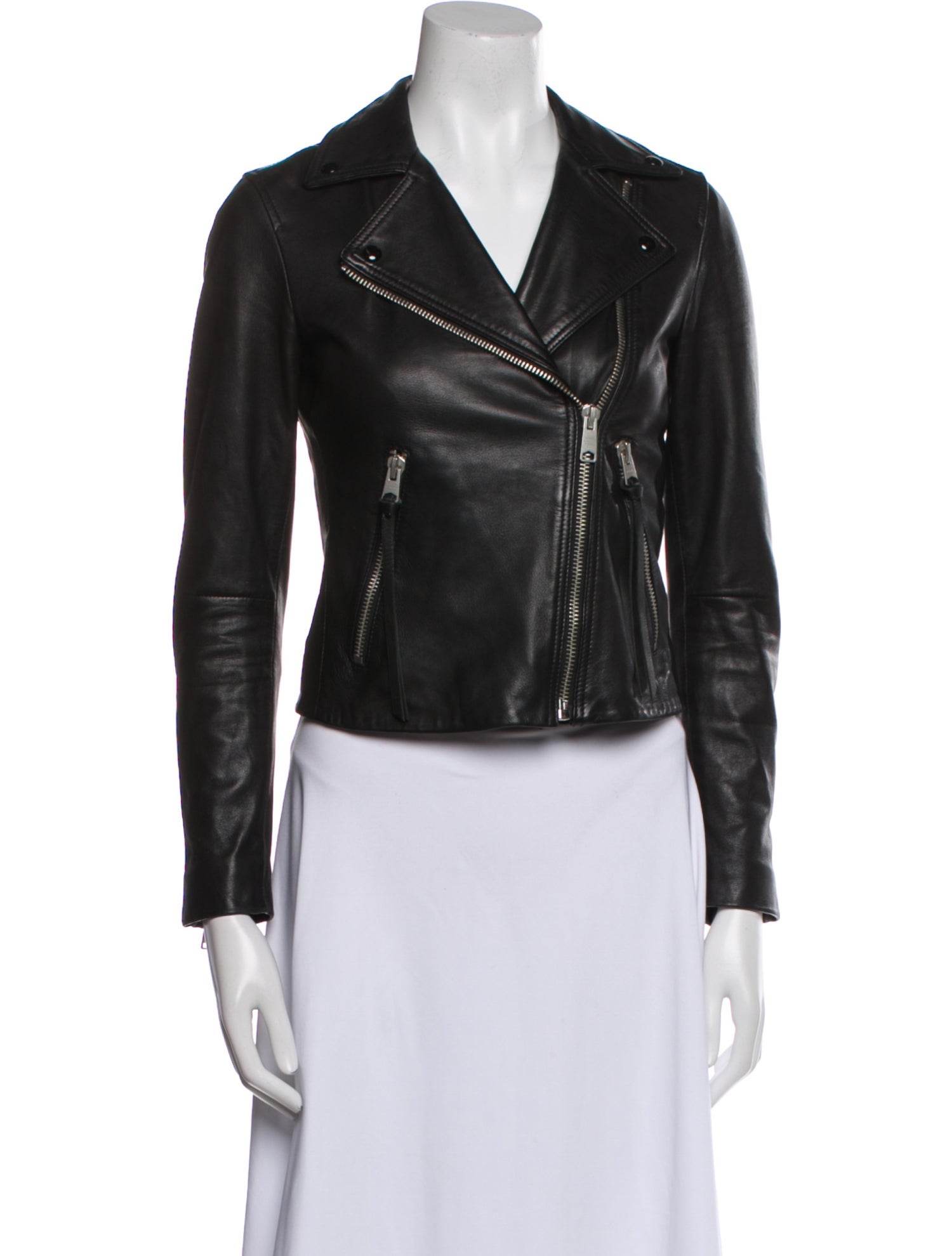 AllSaints Lamb Leather Biker Jacket