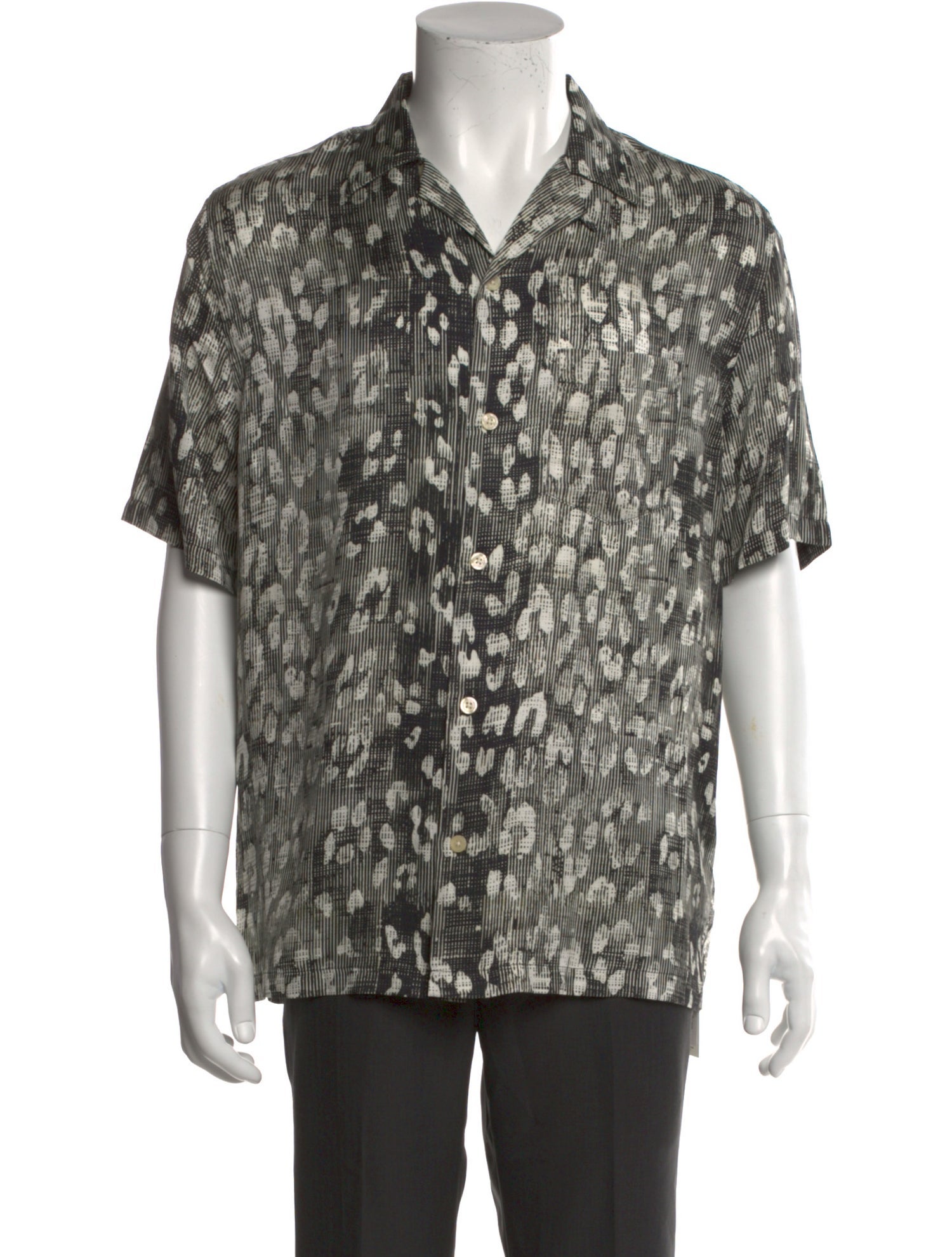 AllSaints Animal Print Short Sleeve Shirt