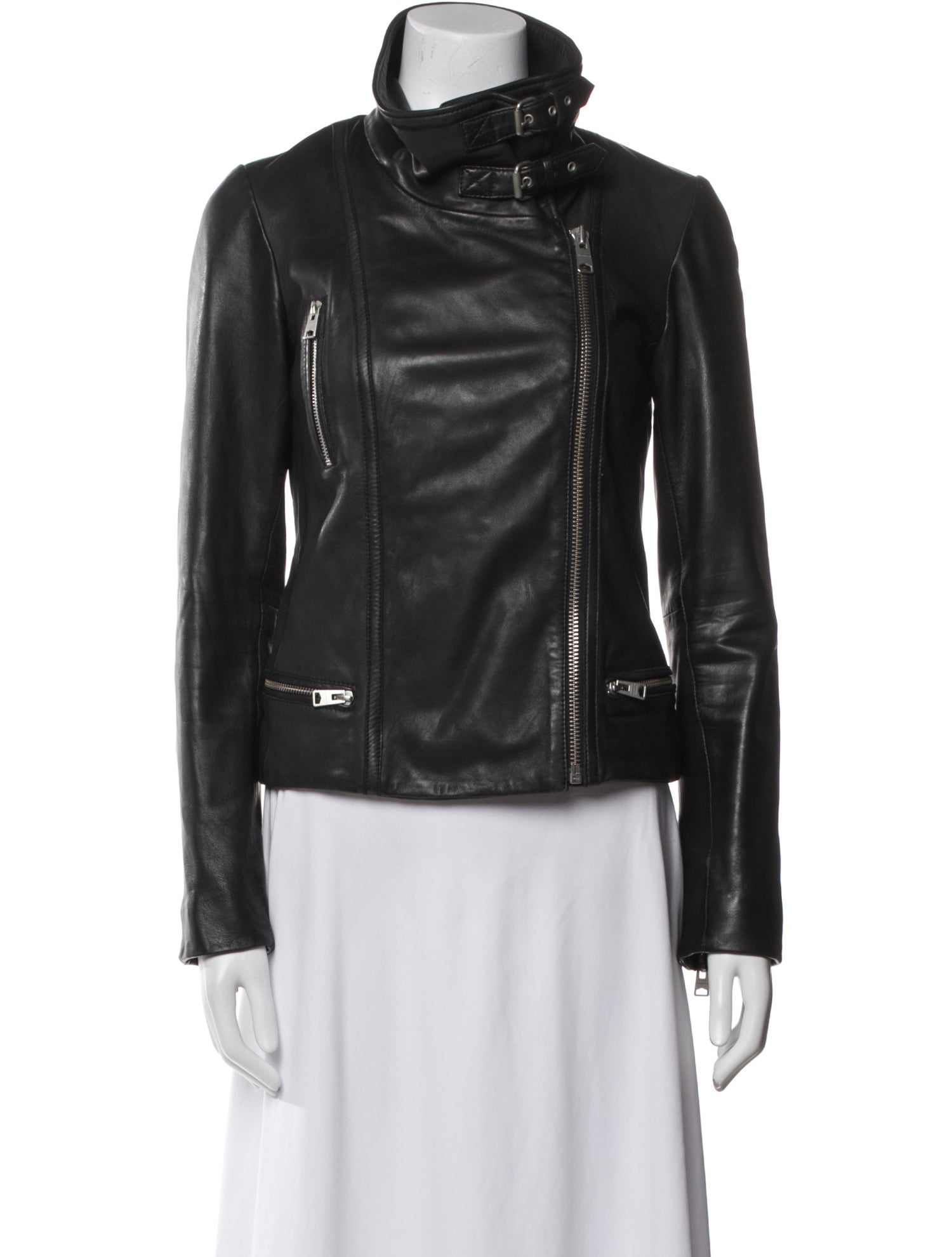 AllSaints Lamb Leather Biker Jacket