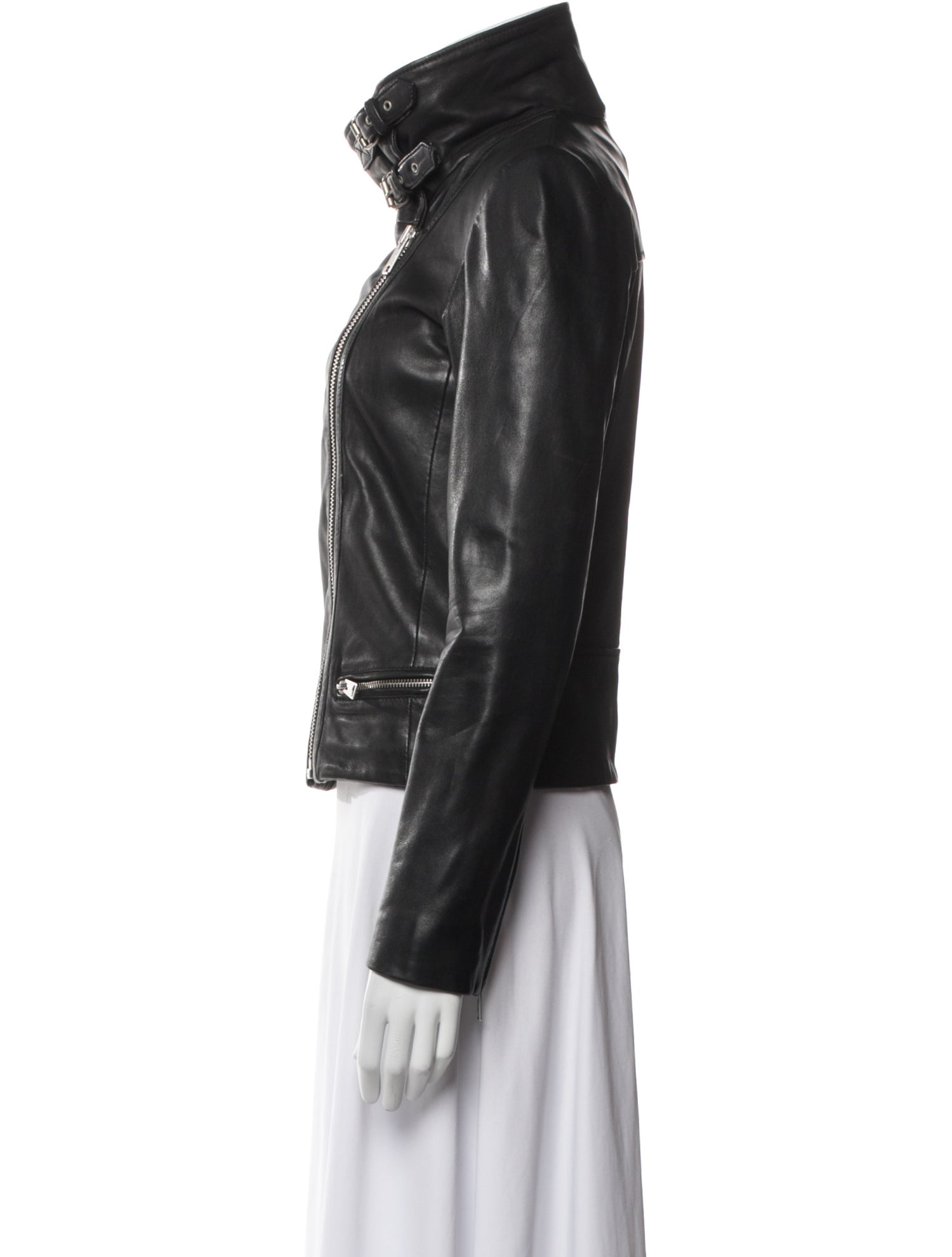 AllSaints Lamb Leather Biker Jacket
