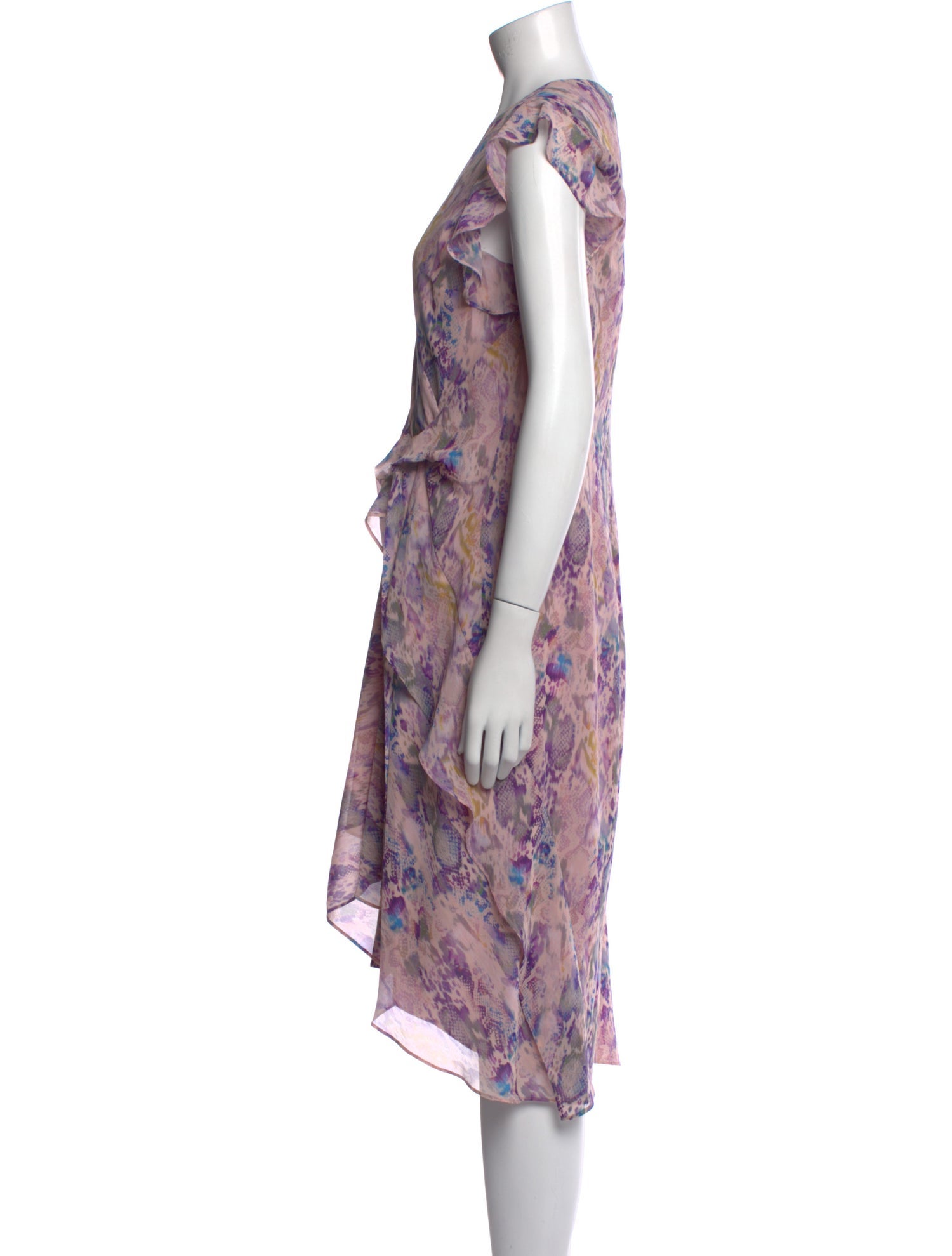 AllSaints Floral Print Midi Length Dress