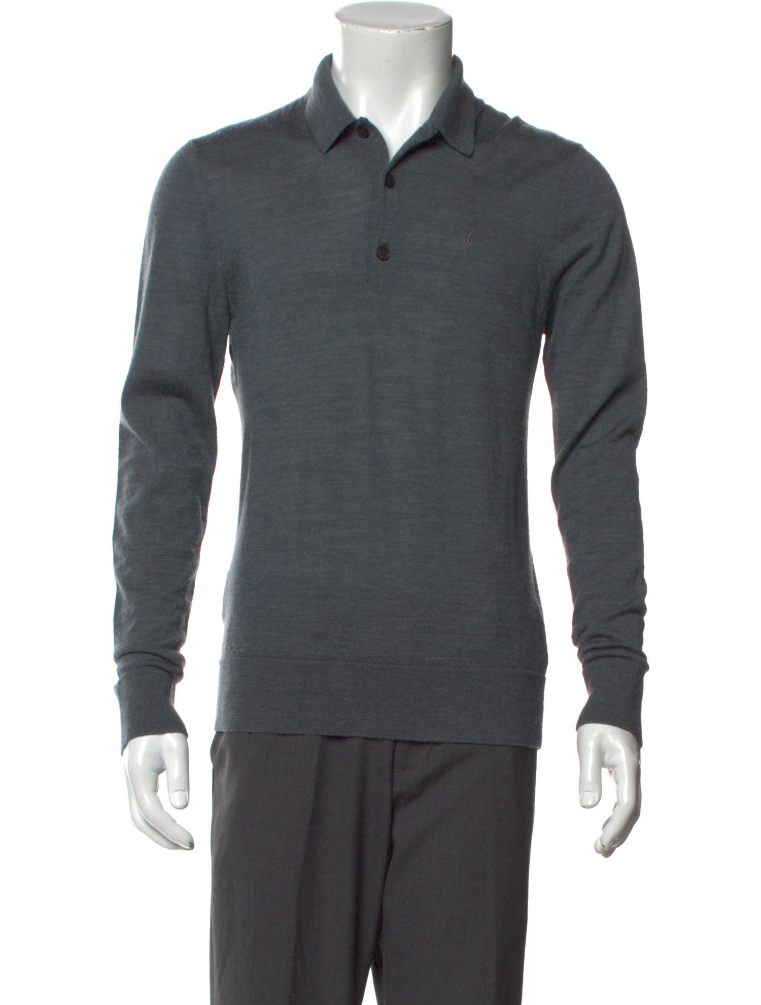 AllSaints Merino Wool Collar Henley