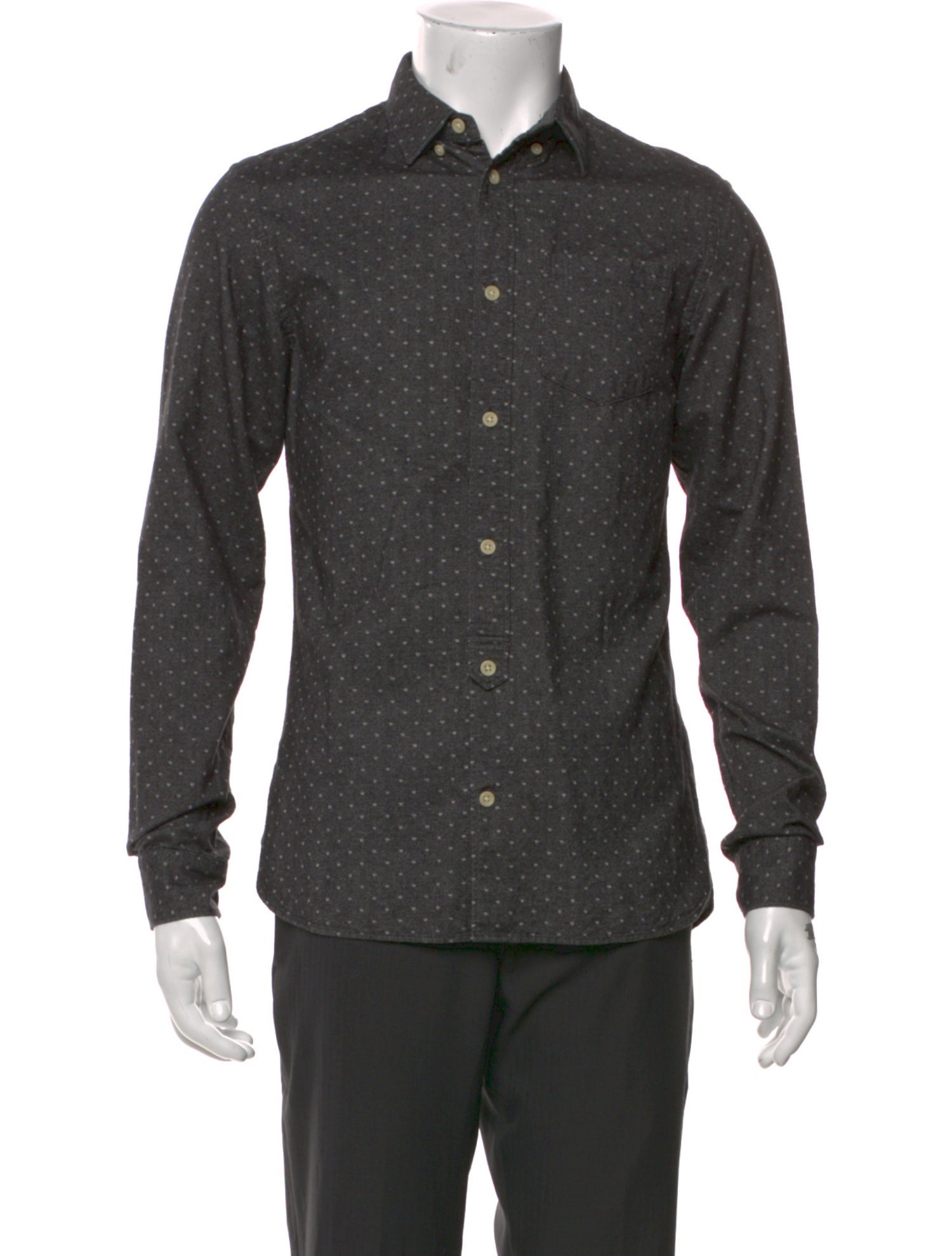 AllSaints Polka Dot Print Long Sleeve Shirt