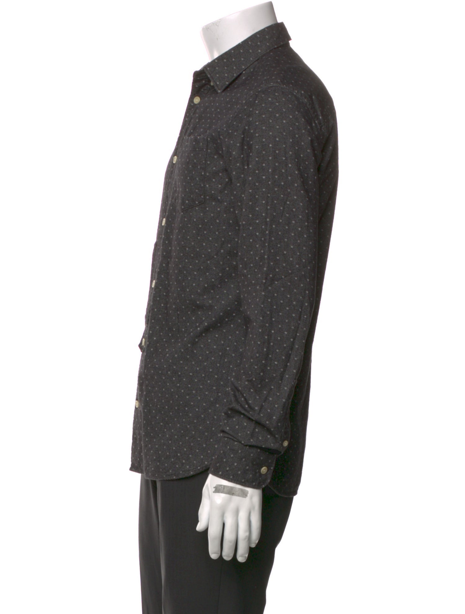 AllSaints Polka Dot Print Long Sleeve Shirt