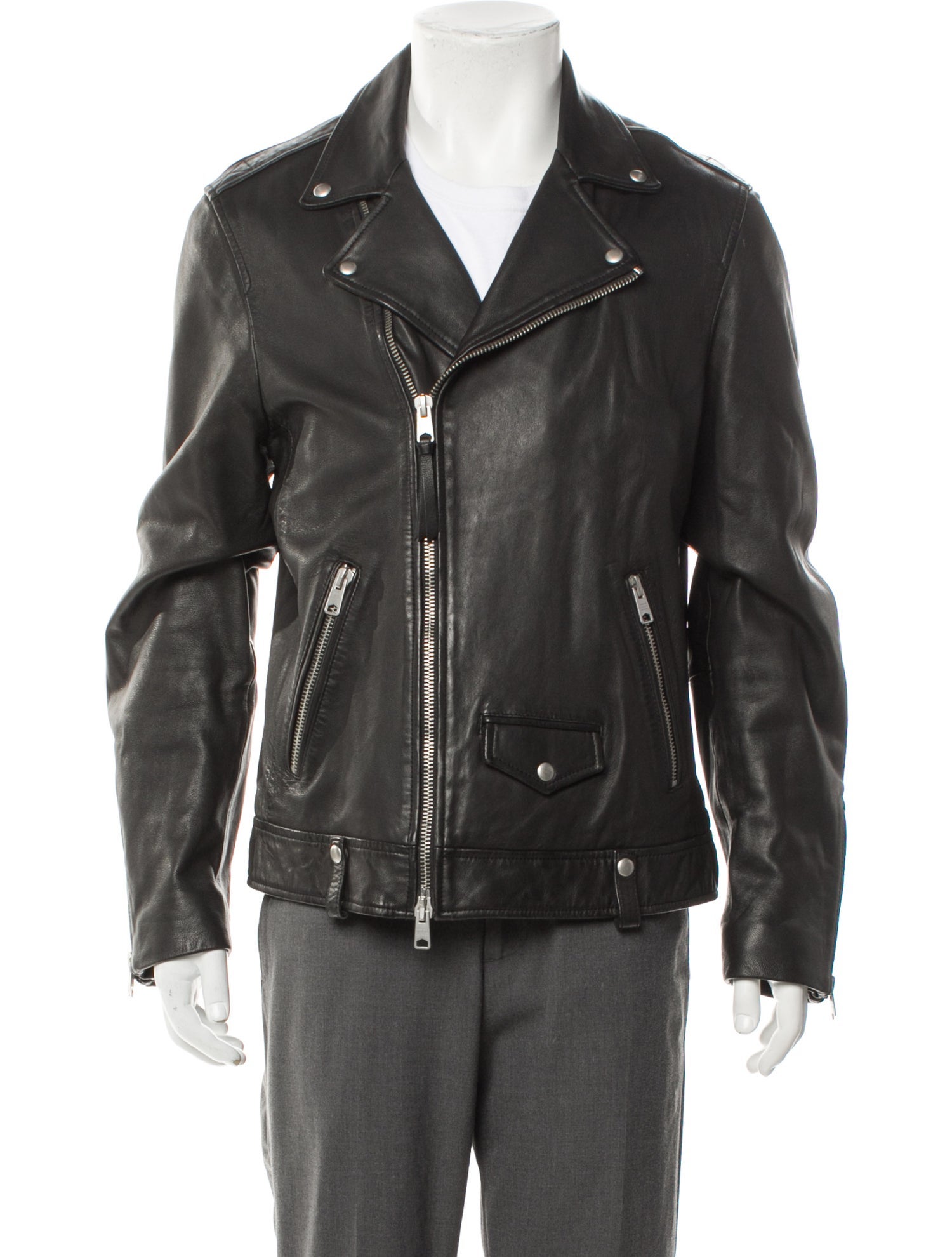 AllSaints Lamb Leather Moto Jacket