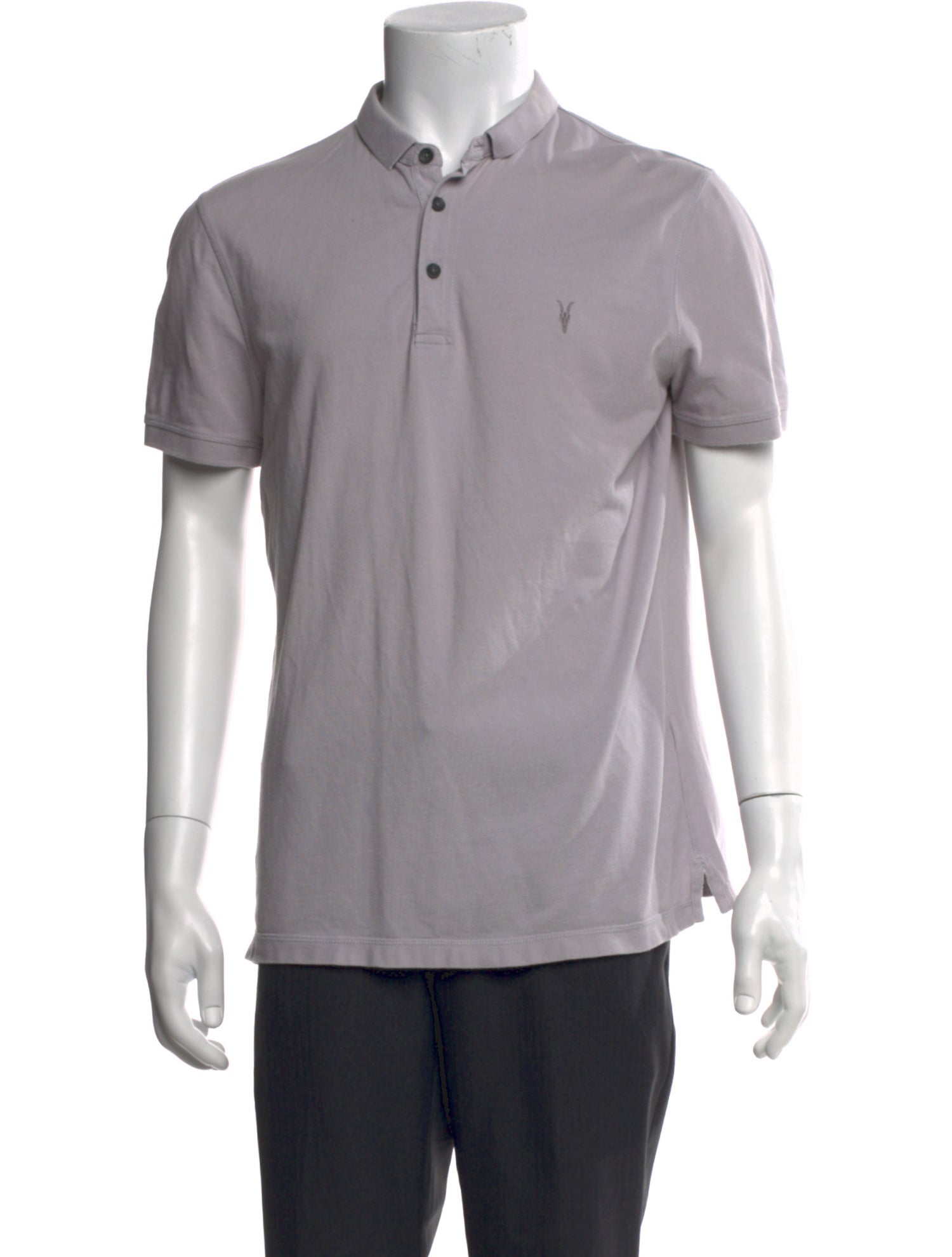 AllSaints Crew Neck Short Sleeve Polo Shirt