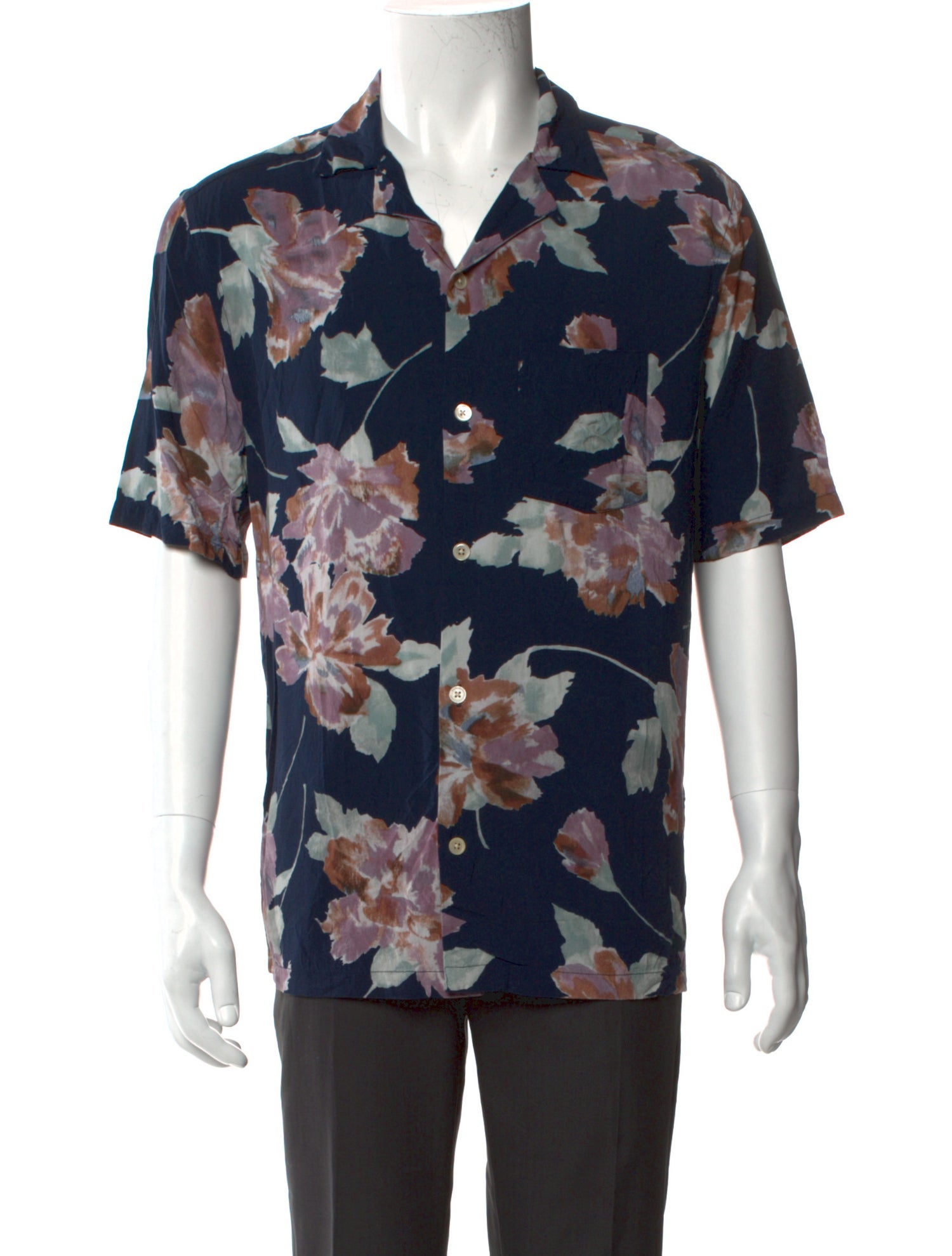 AllSaints Floral Print Short Sleeve Shirt