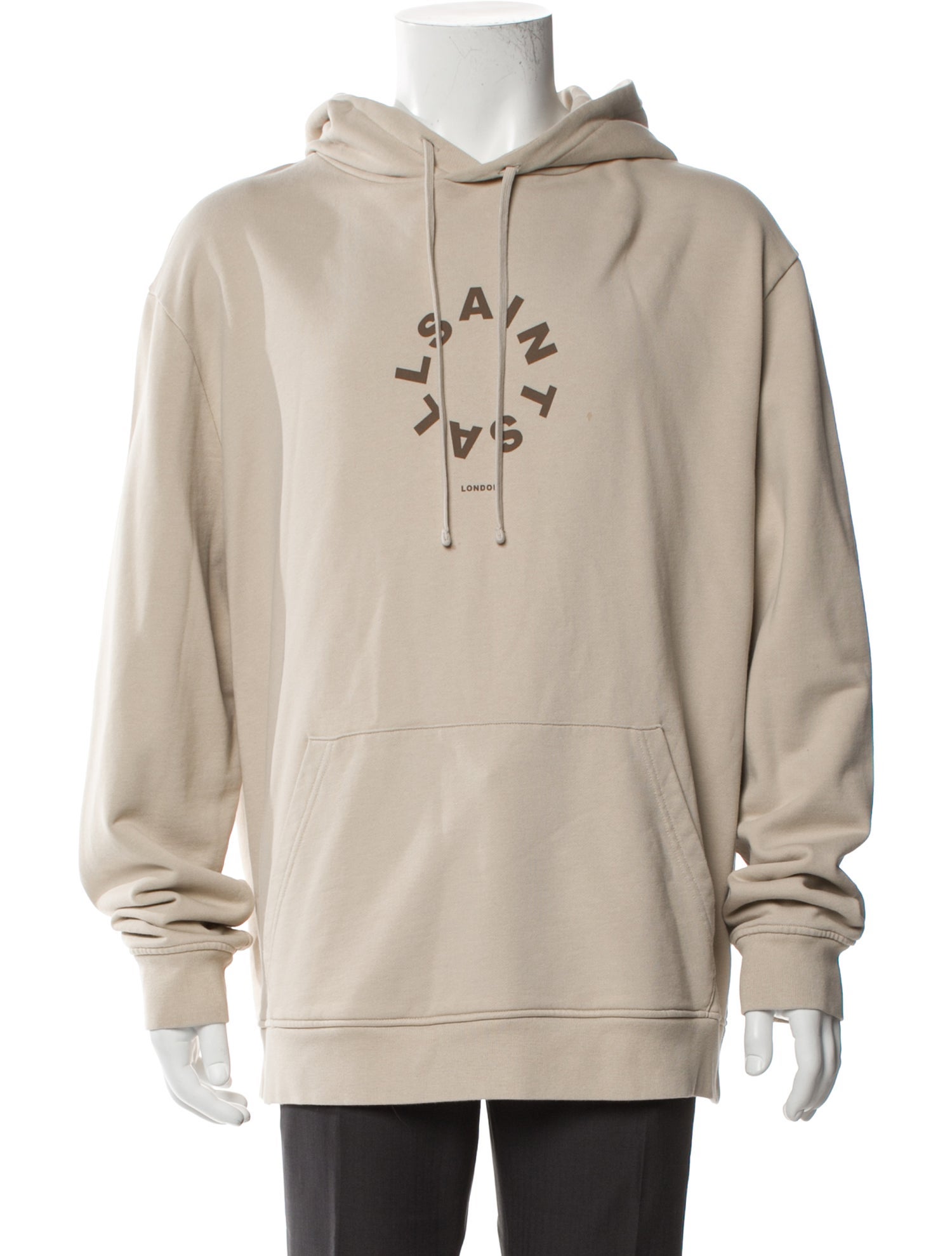 AllSaints Graphic Print Crew Neck Hoodie