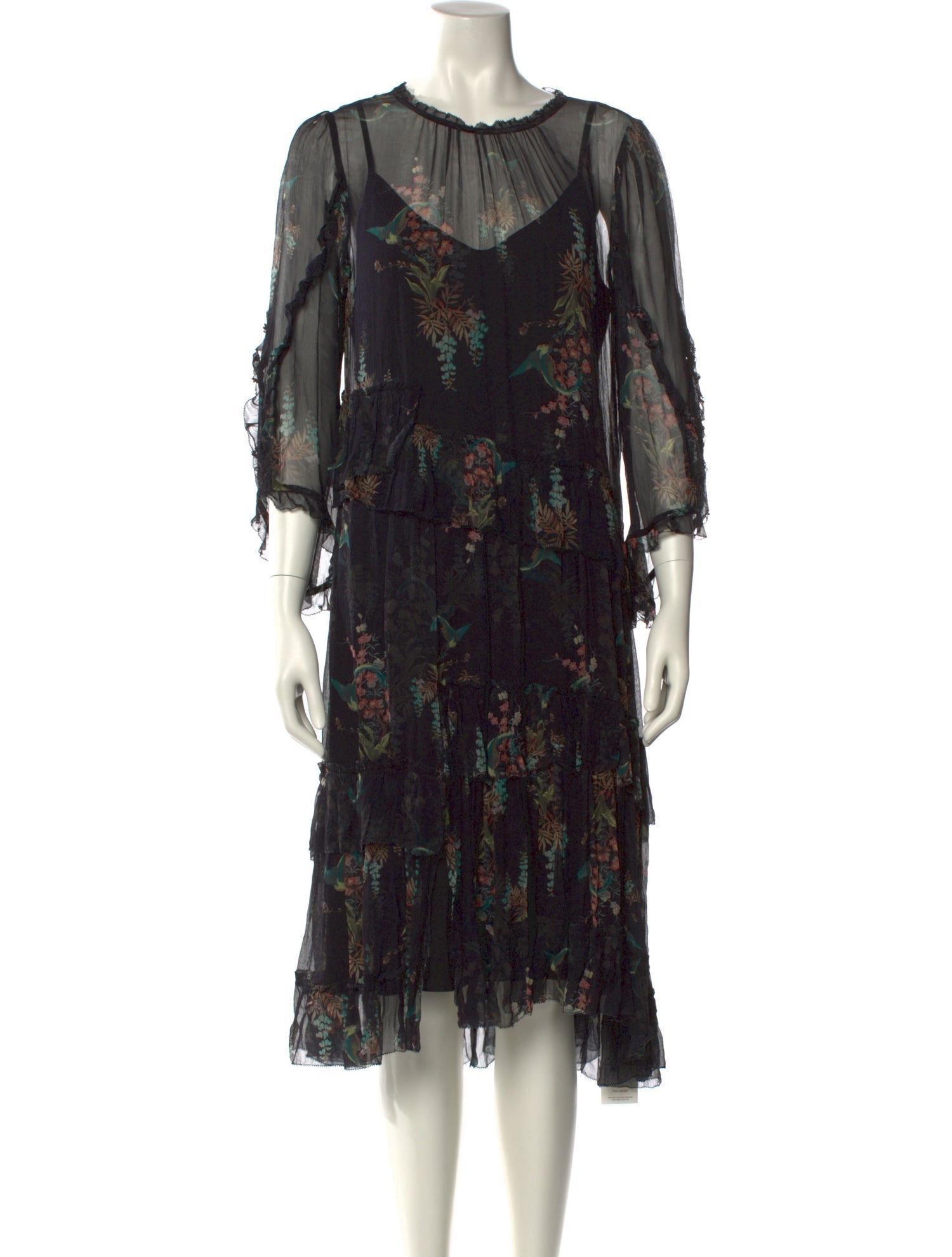 AllSaints Floral Print Knee-Length Dress