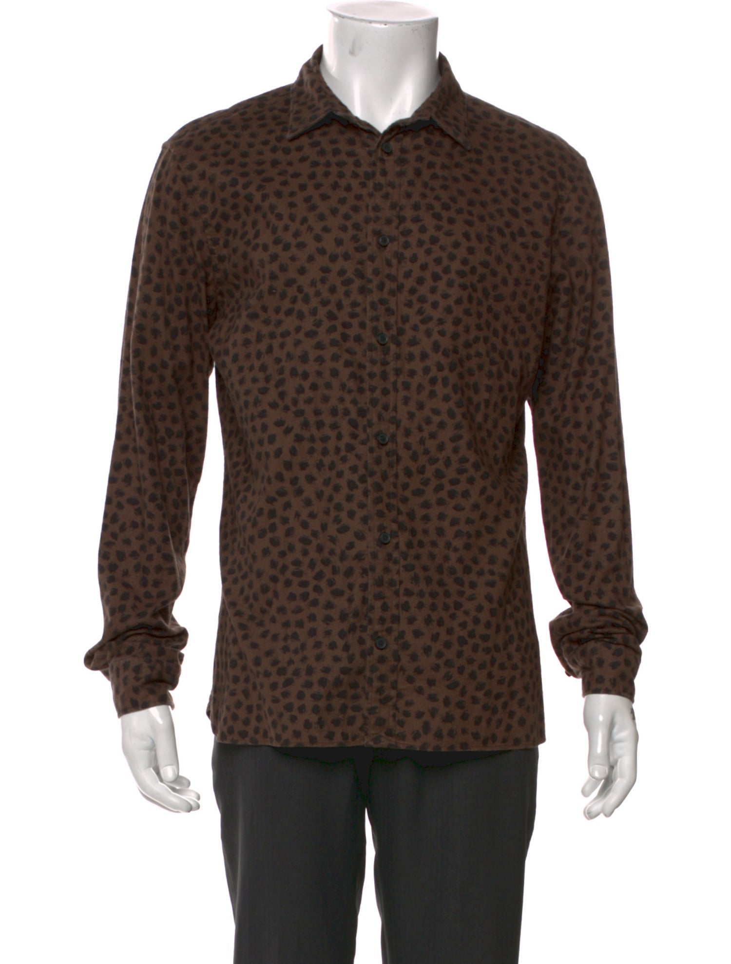 AllSaints Animal Print Long Sleeve Shirt