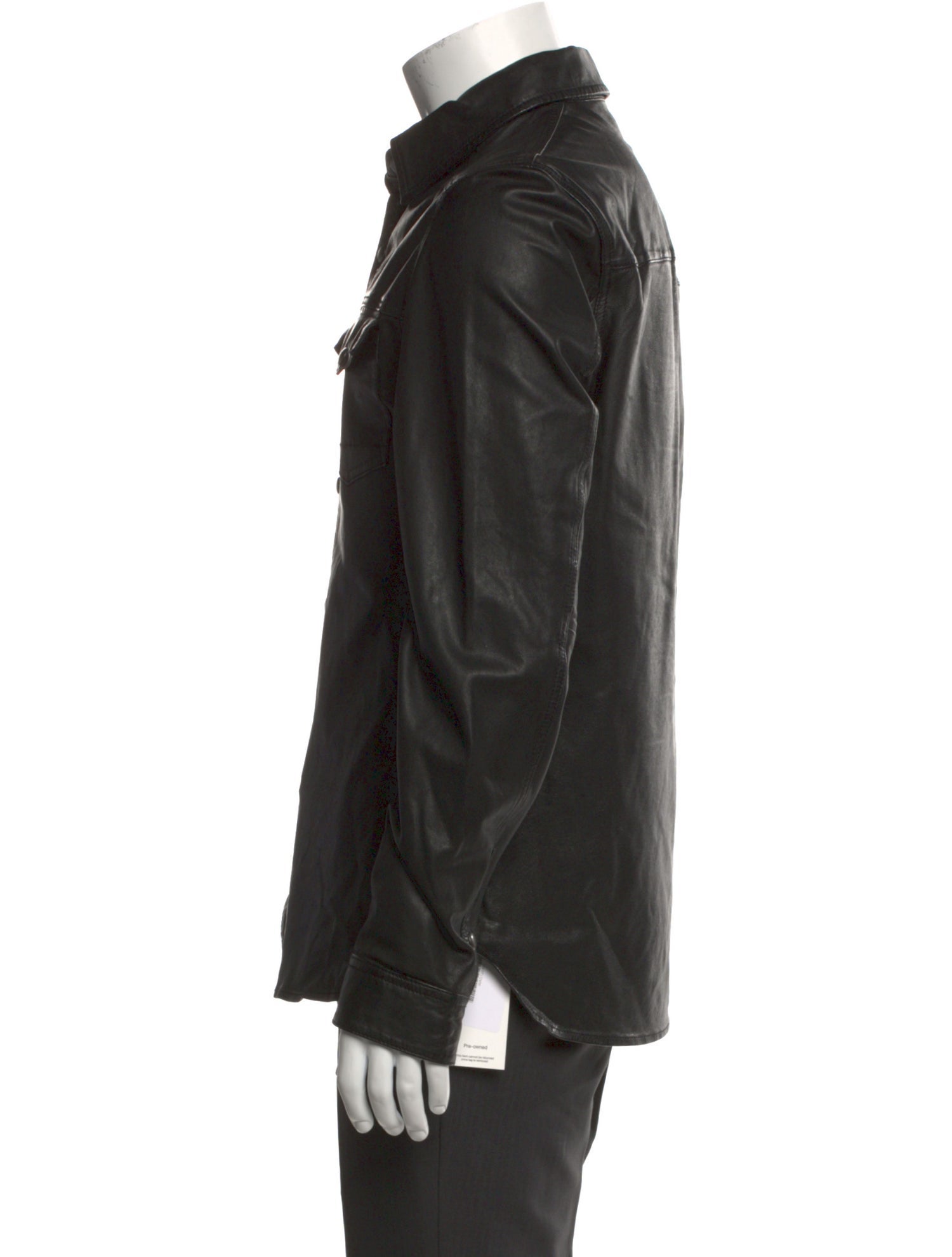 AllSaints Leather Long Sleeve Shirt