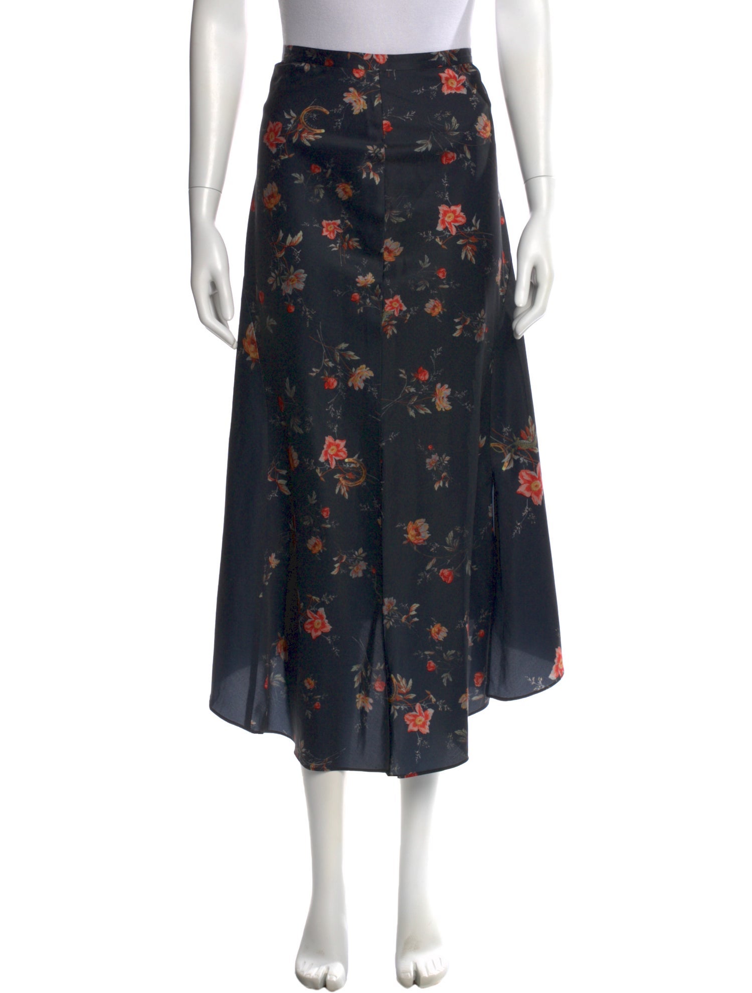 AllSaints Floral Print Midi Length Skirt