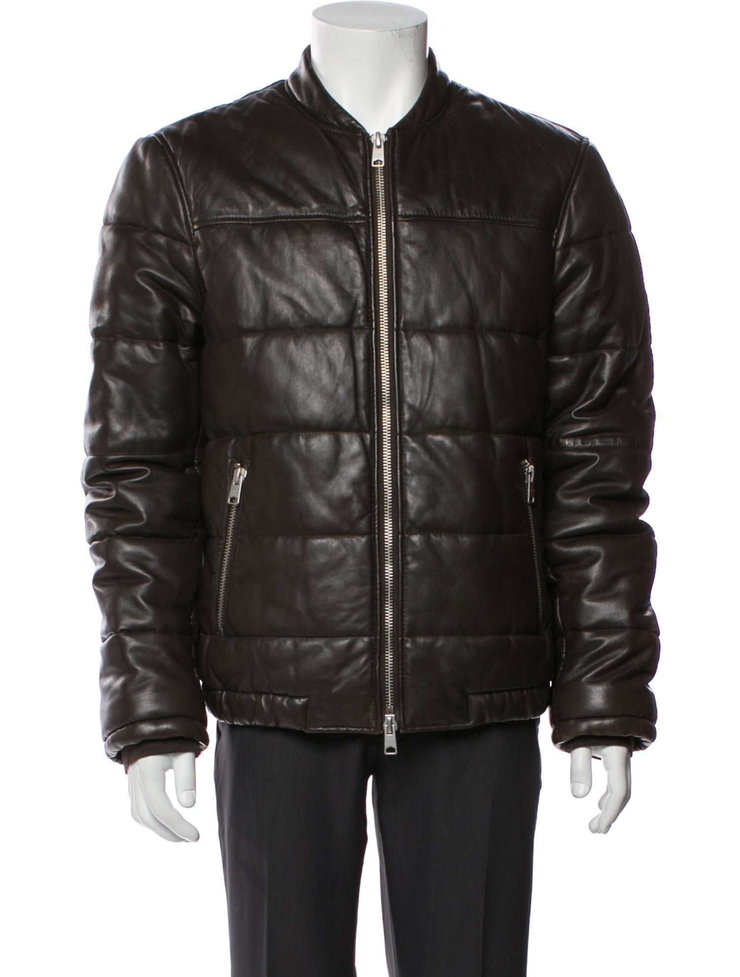AllSaints Lamb Leather Puffer Coat