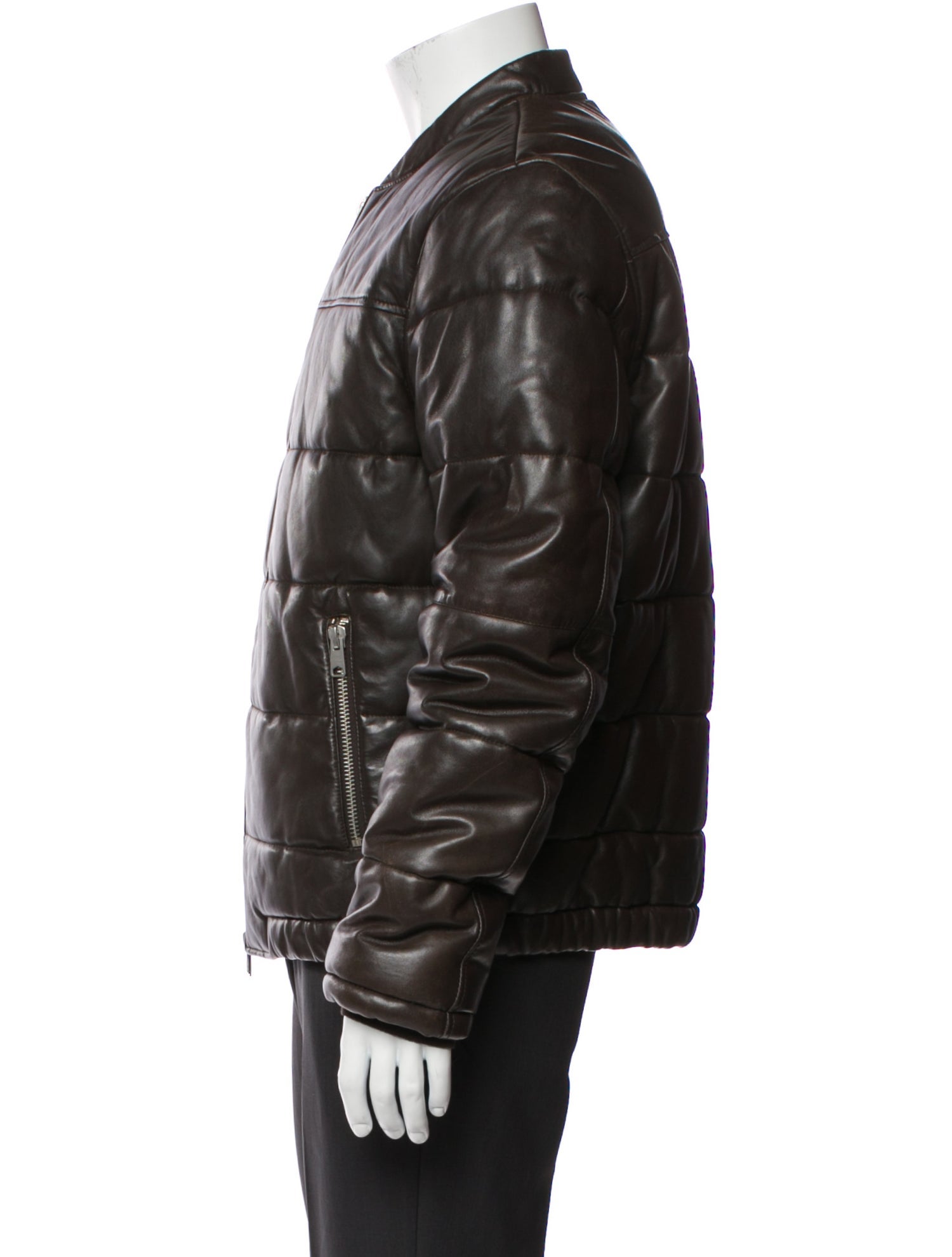 AllSaints Lamb Leather Puffer Coat