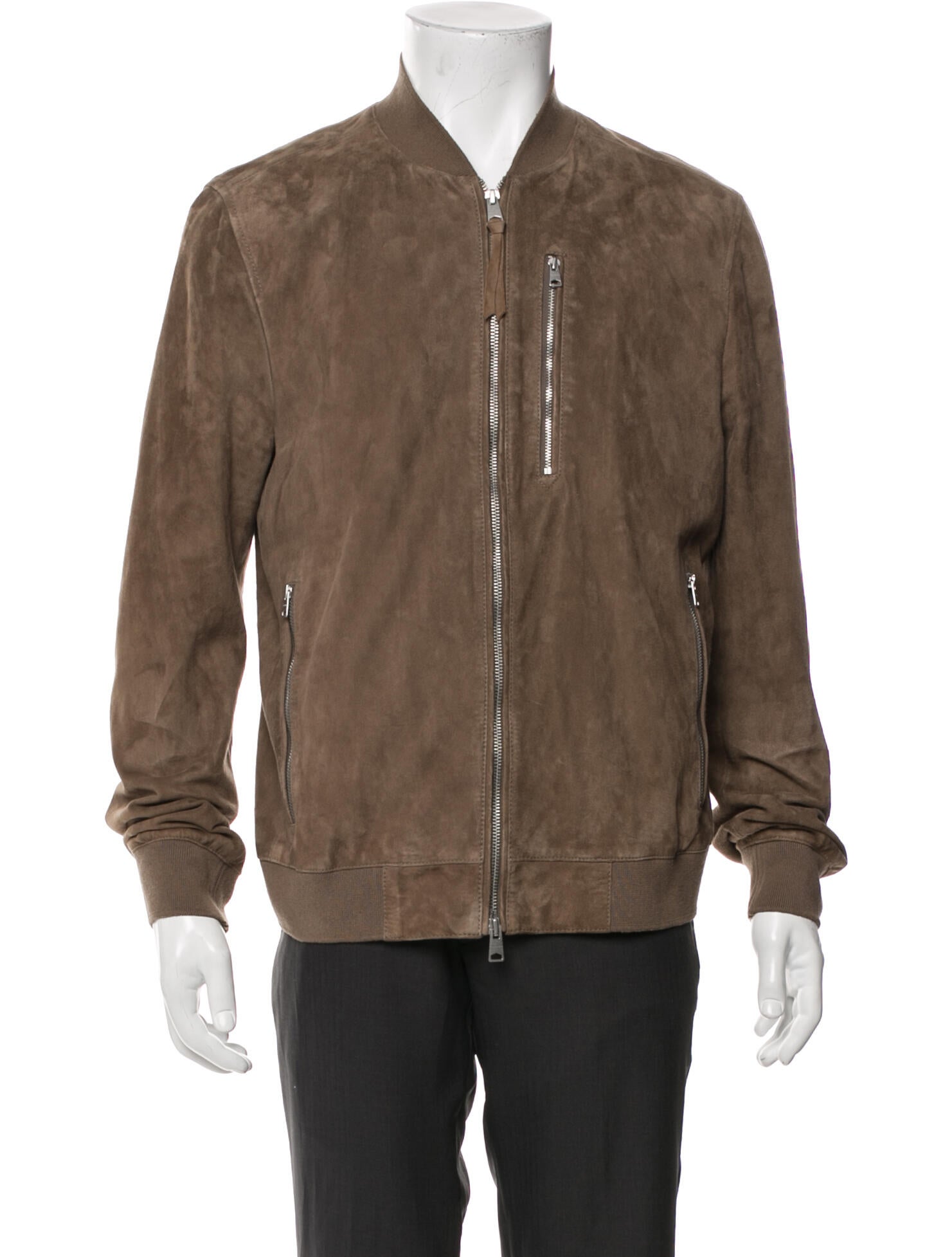 AllSaints Goat Leather Bomber Jacket