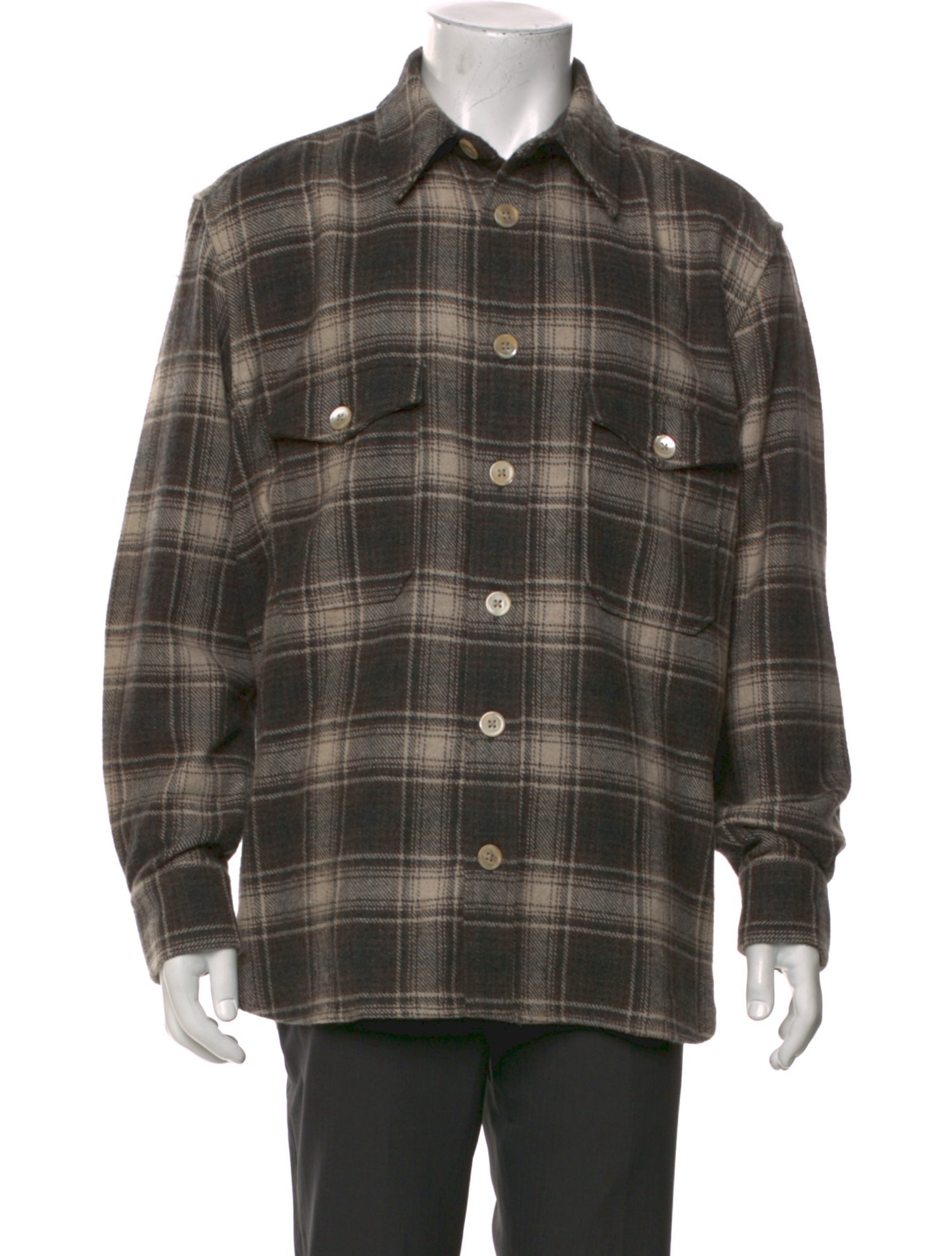 AllSaints Plaid Print Long Sleeve Shirt